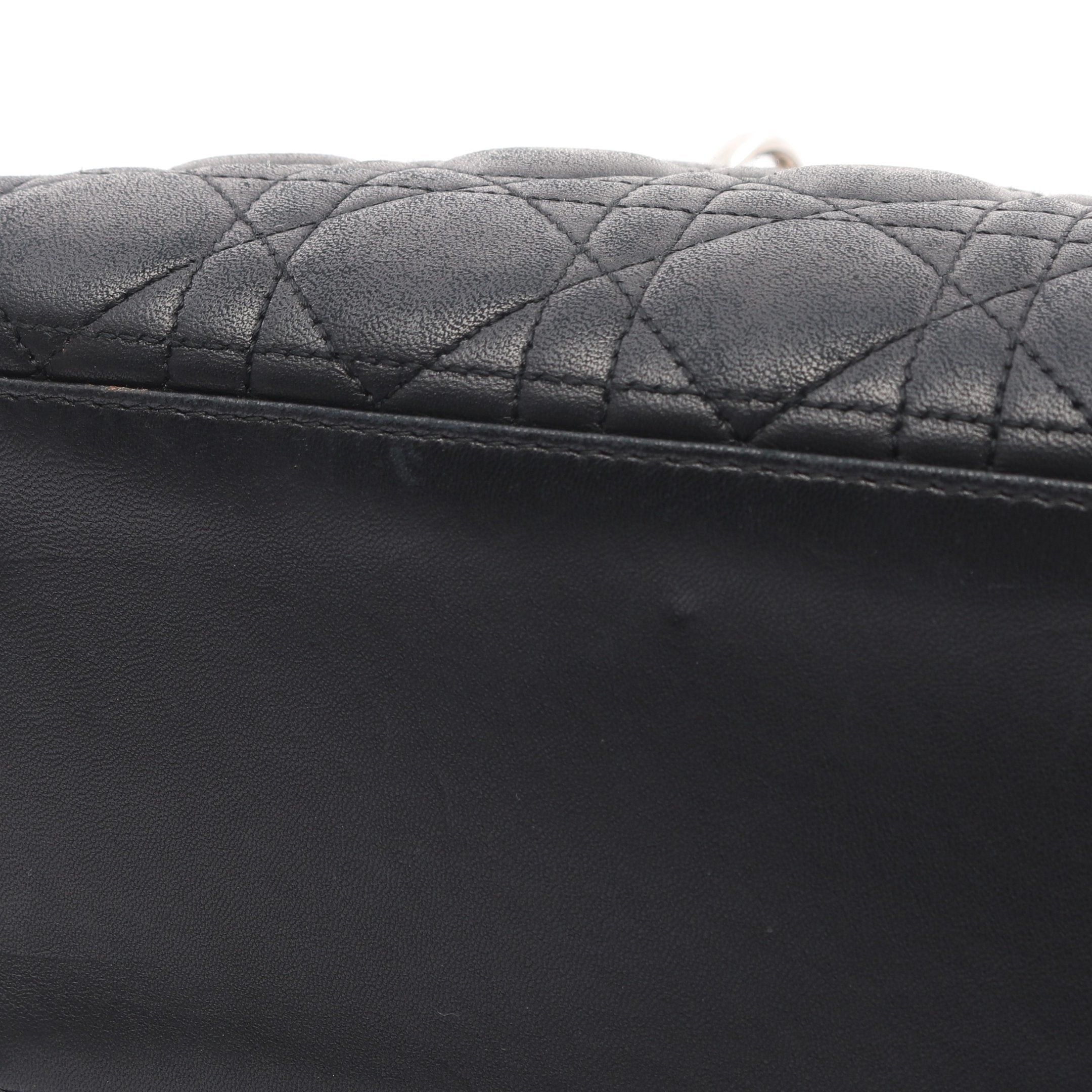 Dior Dior Lady Dior Canage Handbag Leather Black Size ONE SIZE - 10 Thumbnail