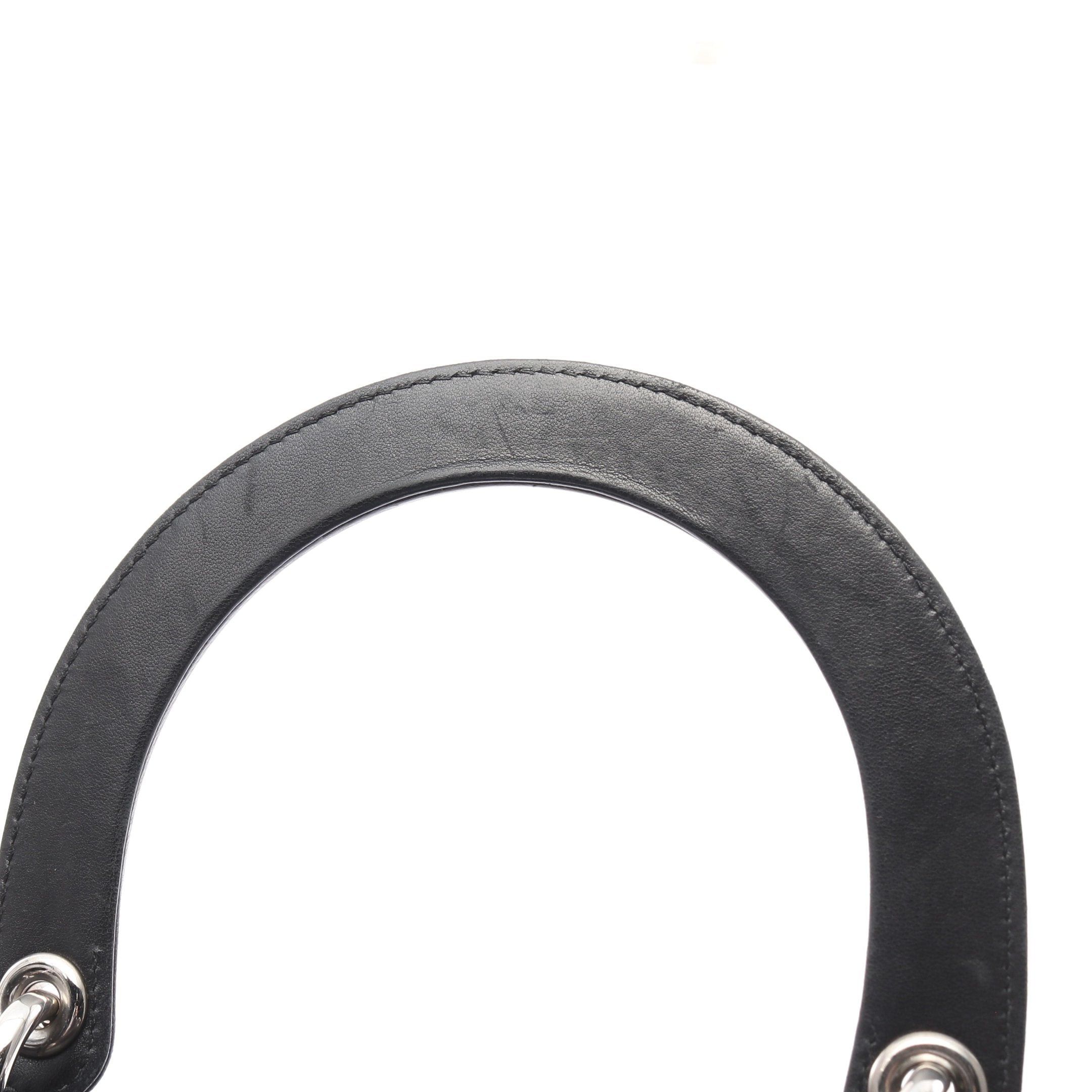 Dior Dior Lady Dior Canage Handbag Leather Black Size ONE SIZE - 7 Thumbnail