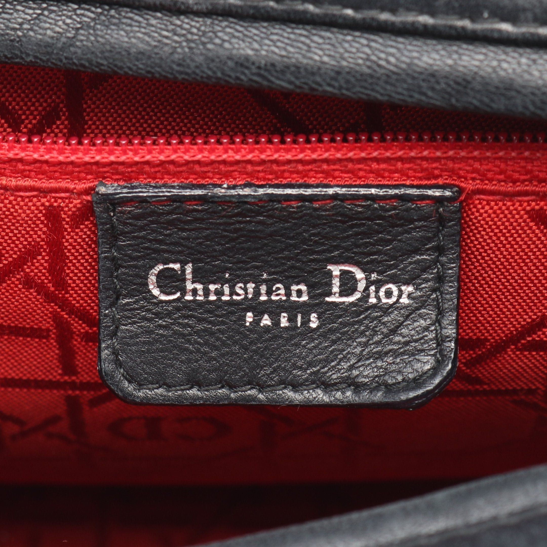 Dior Dior Lady Dior Canage Handbag Leather Black Size ONE SIZE - 4 Thumbnail