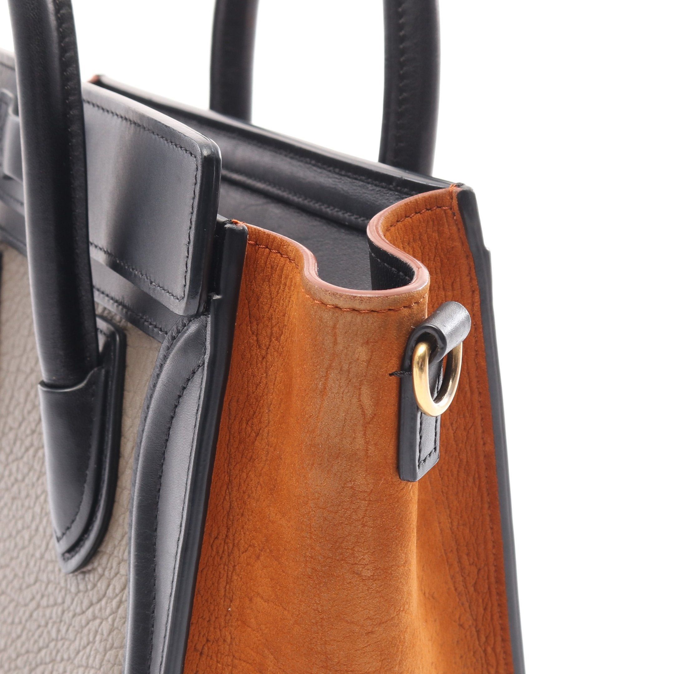 Celine Celine Luggage Nano Shopper Handbag Leather Black Light Brown Gray Beige Size ONE SIZE - 8 Thumbnail