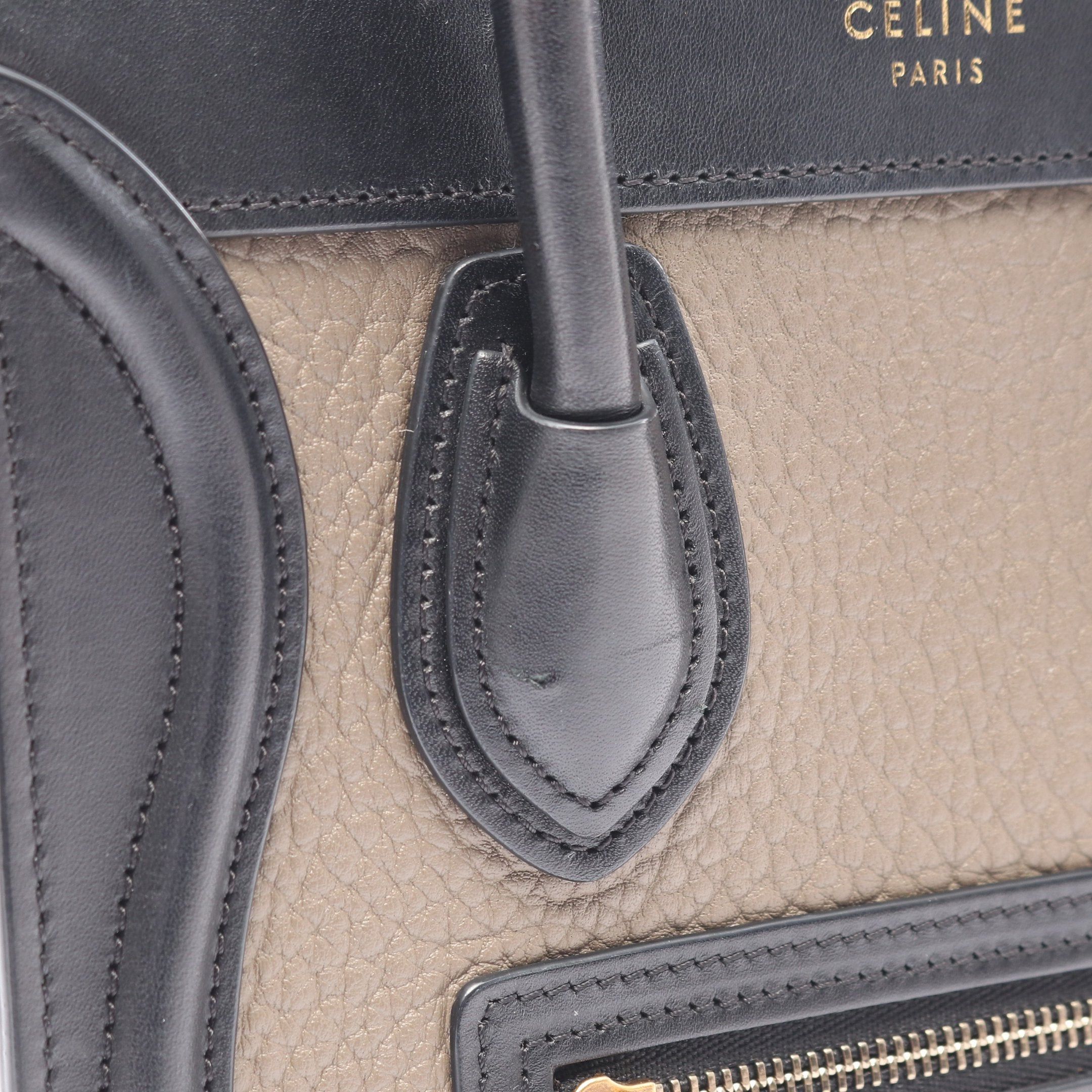 Celine Celine Luggage Nano Shopper Handbag Leather Black Light Brown Gray Beige Size ONE SIZE - 9 Thumbnail