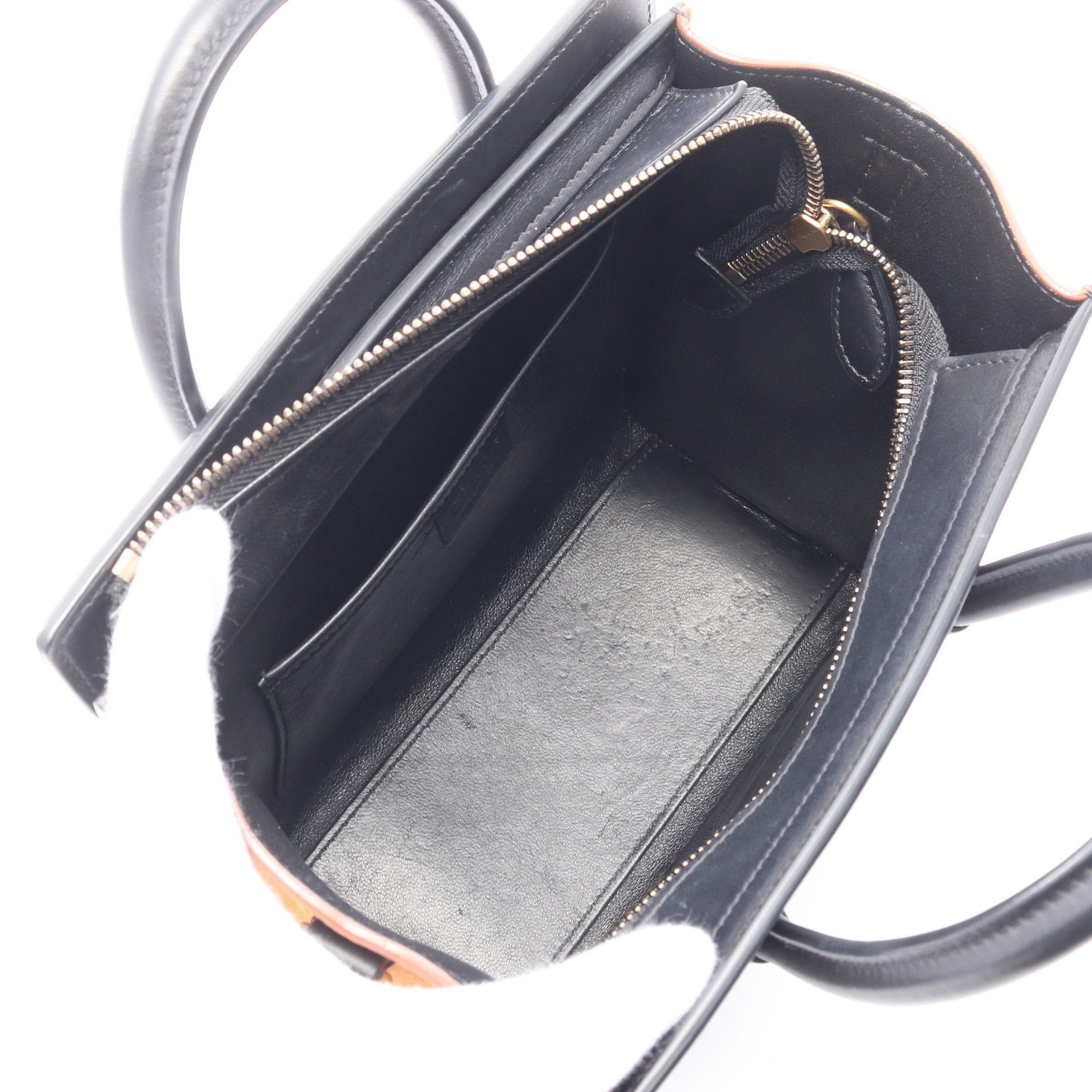 Celine Celine Luggage Nano Shopper Handbag Leather Black Light Brown Gray Beige Size ONE SIZE - 3 Thumbnail