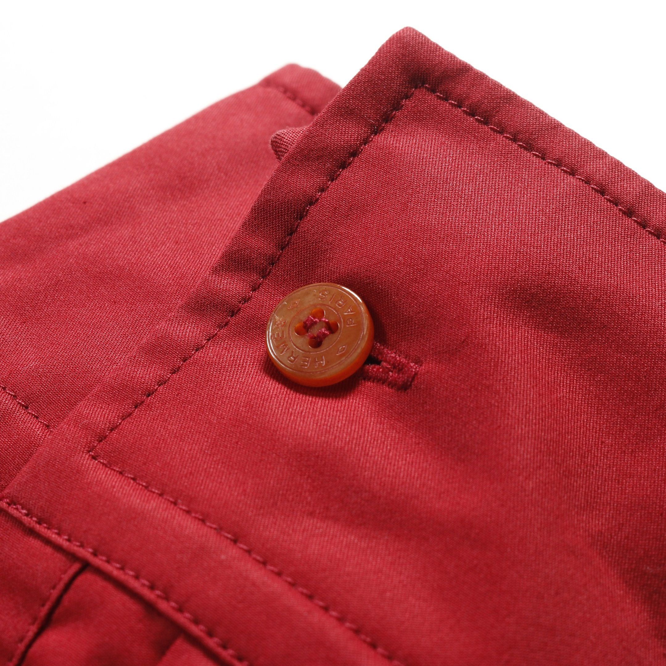 Hermes Hermes Caleche Embroidery Shirt Long Sleeve Cotton Red Size ONE SIZE - 8 Thumbnail