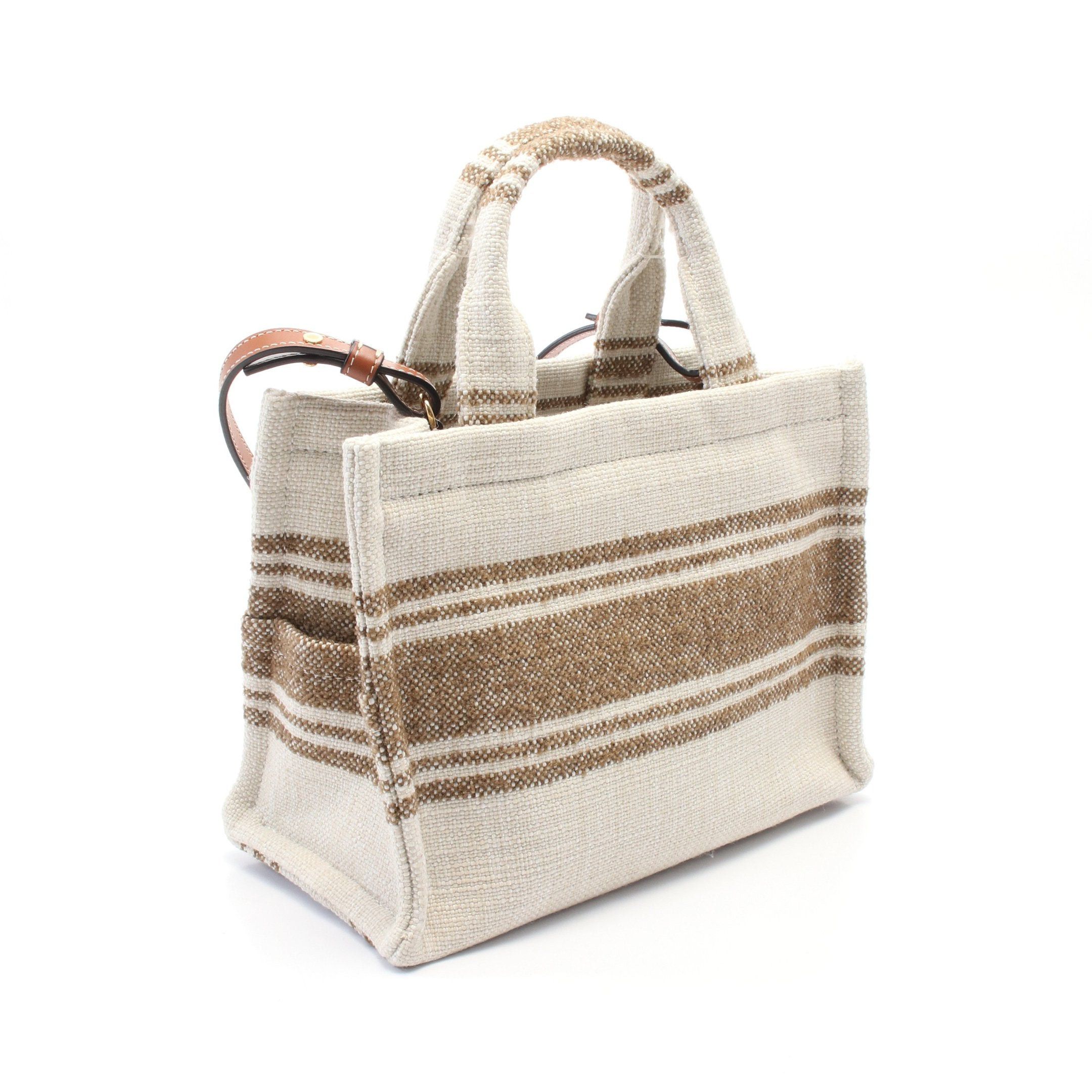 Celine Celine Small Cabas Hippopotamus Thais Handbag Canvas Beige Brown Size ONE SIZE - 2 Thumbnail