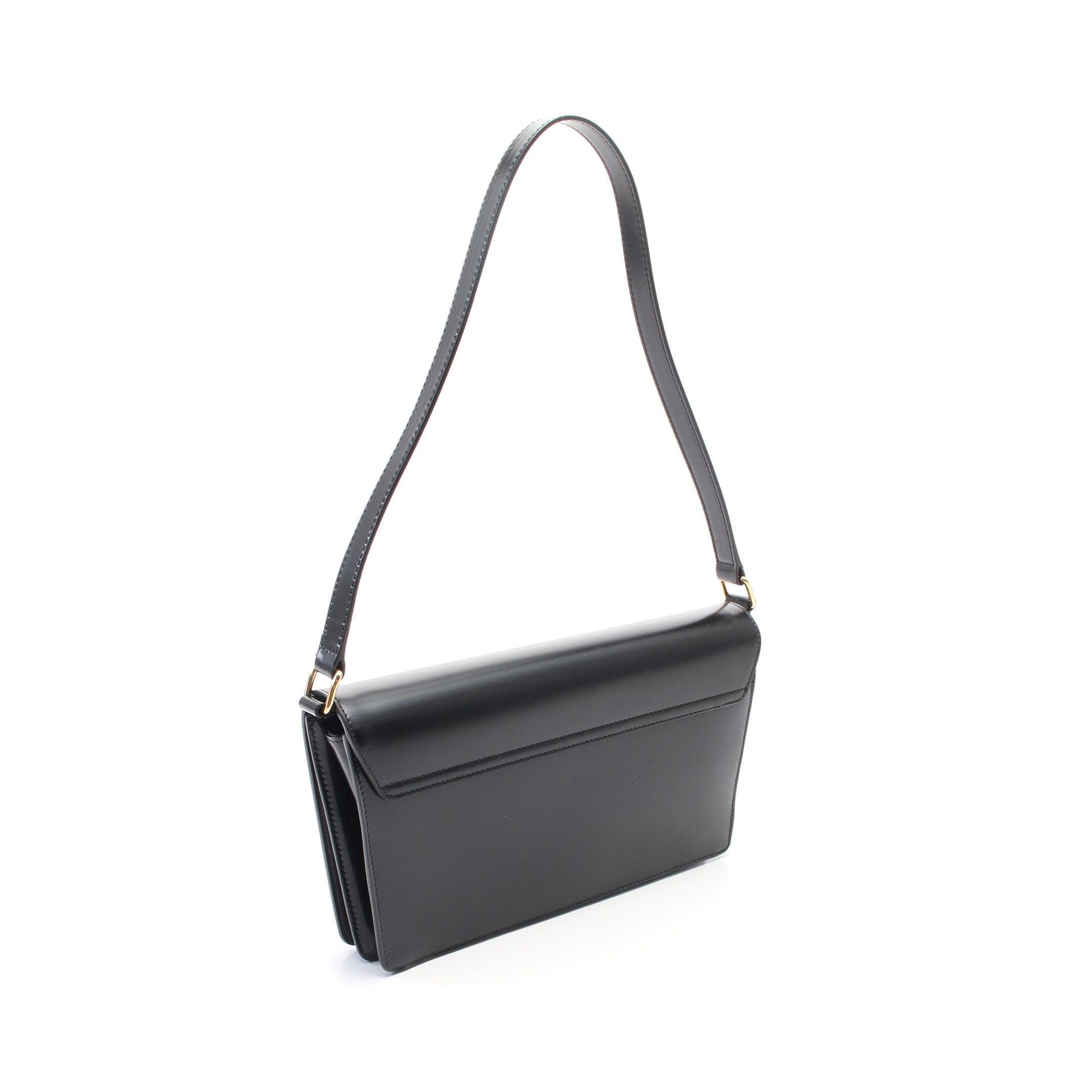 Celine Celine Trapeze Triomphe Shoulder Bag Leather Black Size ONE SIZE - 2 Thumbnail