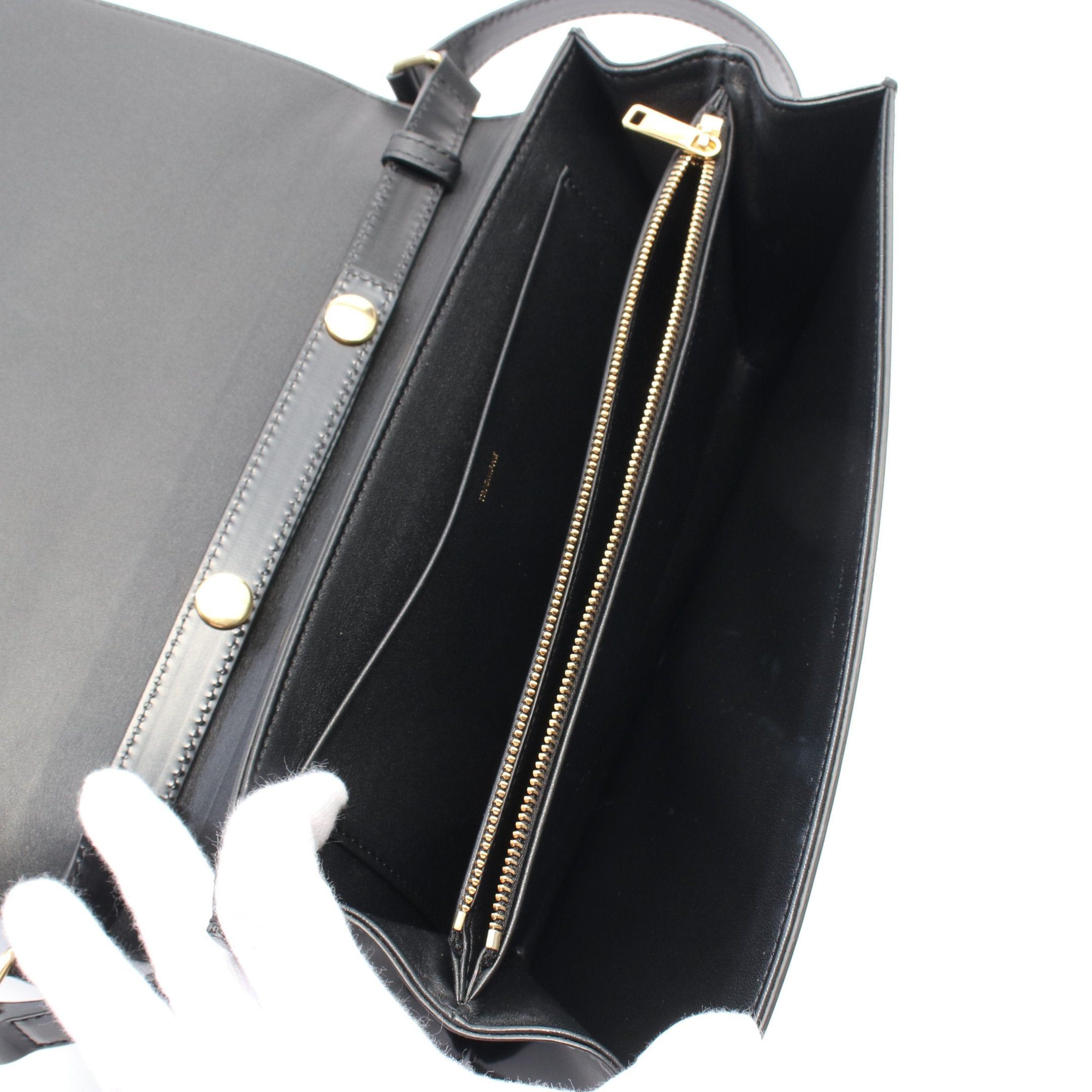 Celine Celine Trapeze Triomphe Shoulder Bag Leather Black Size ONE SIZE - 3 Thumbnail