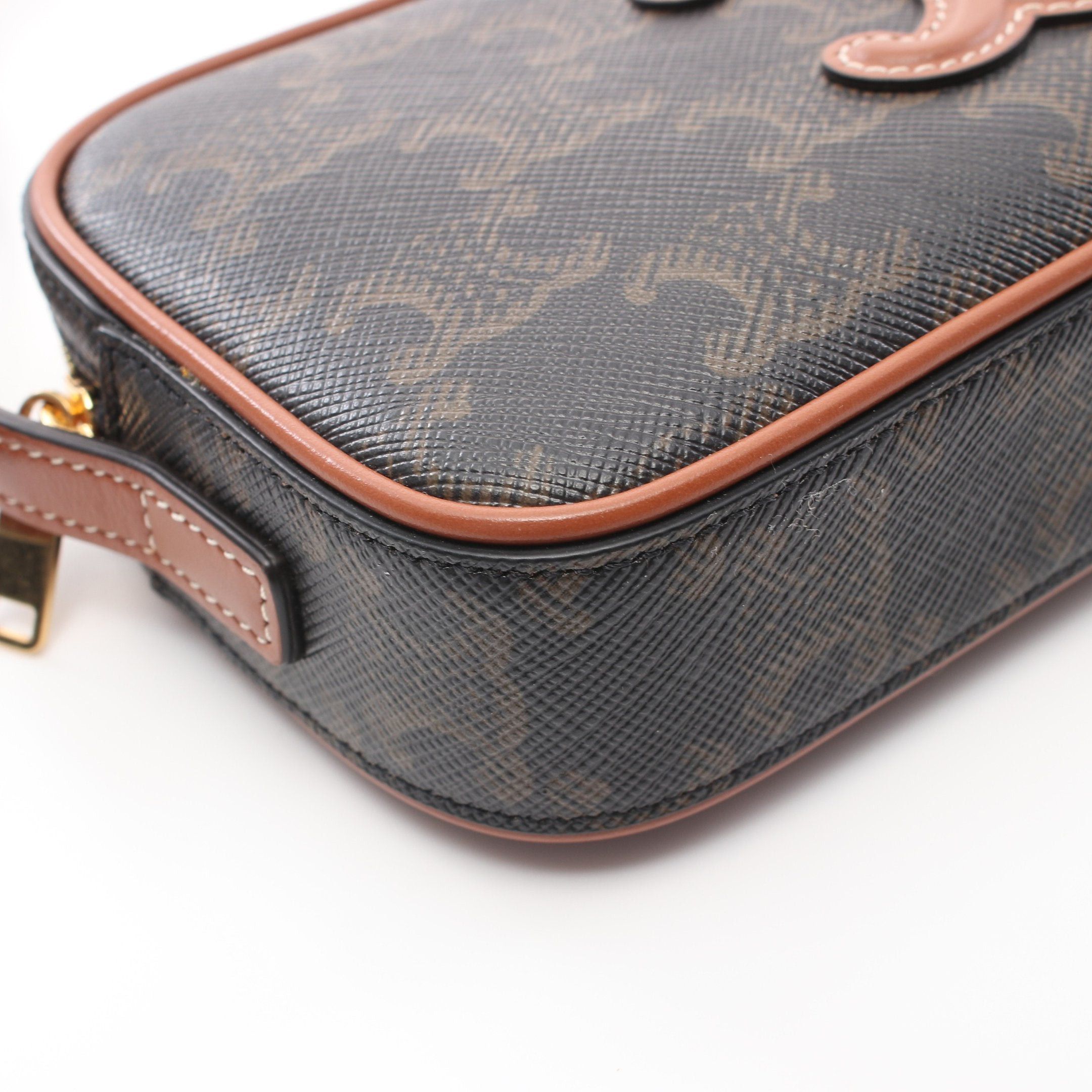 Celine Celine Triomphe One Shoulder Bag Leather Black Brown Size ONE SIZE - 5 Thumbnail