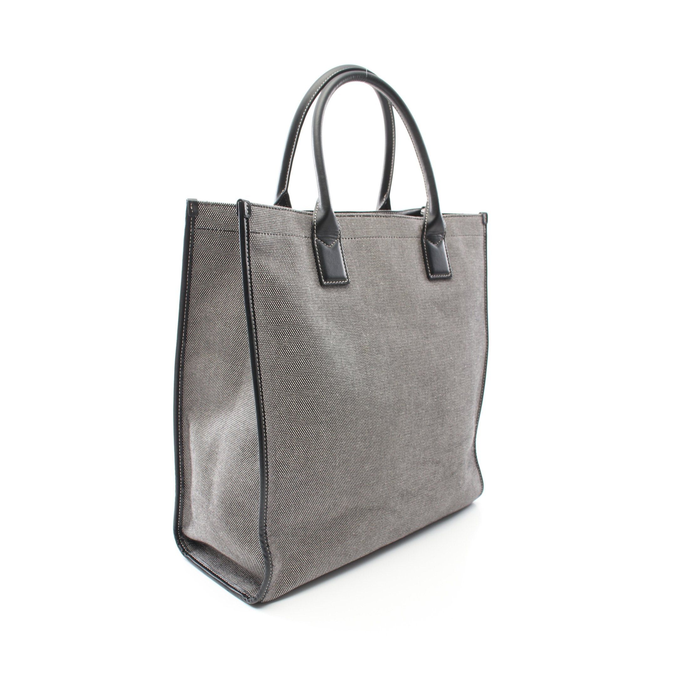 Burberry Burberry Handbag Tote Bag Canvas Leather Gray Black Size ONE SIZE - 2 Thumbnail