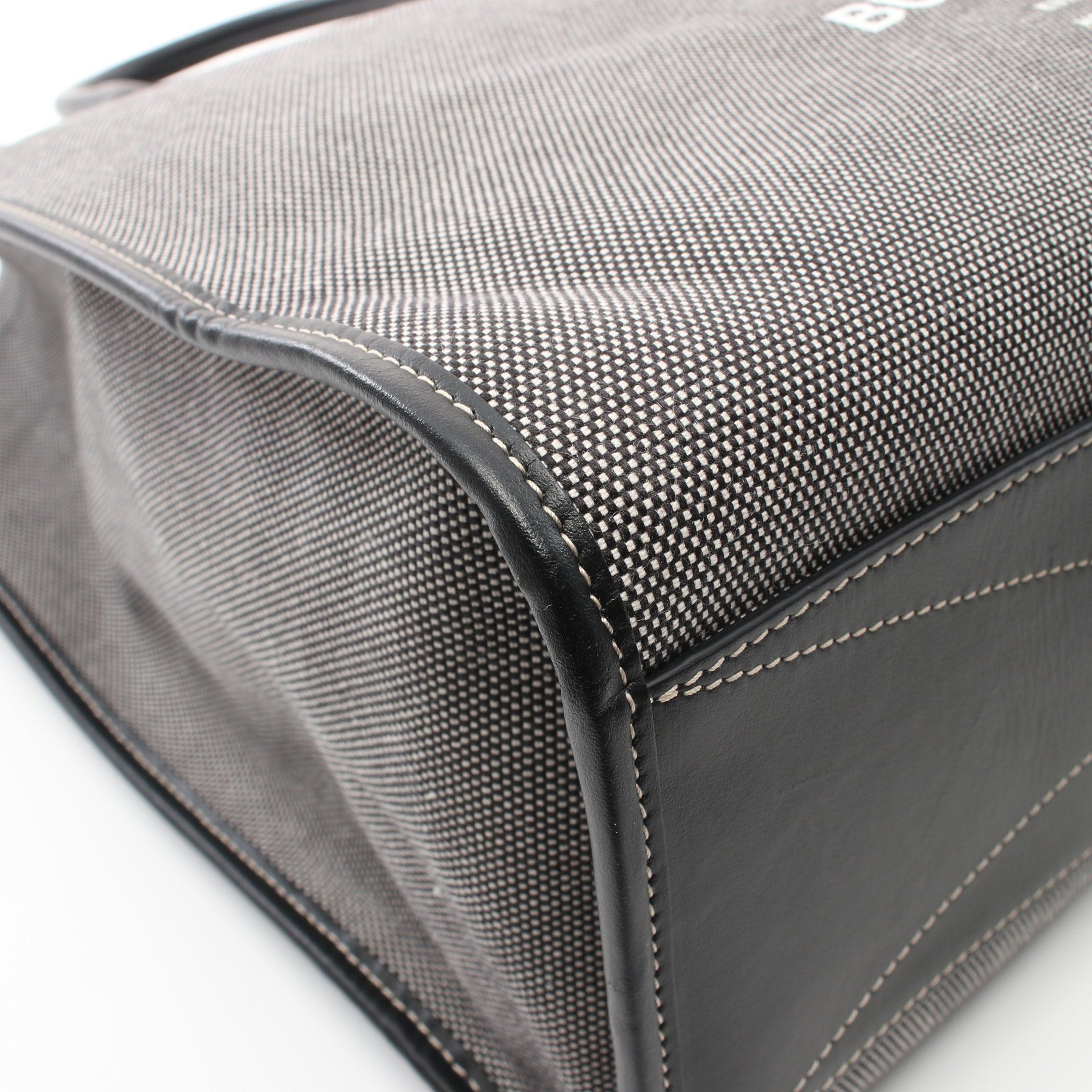Burberry Burberry Handbag Tote Bag Canvas Leather Gray Black Size ONE SIZE - 6 Thumbnail
