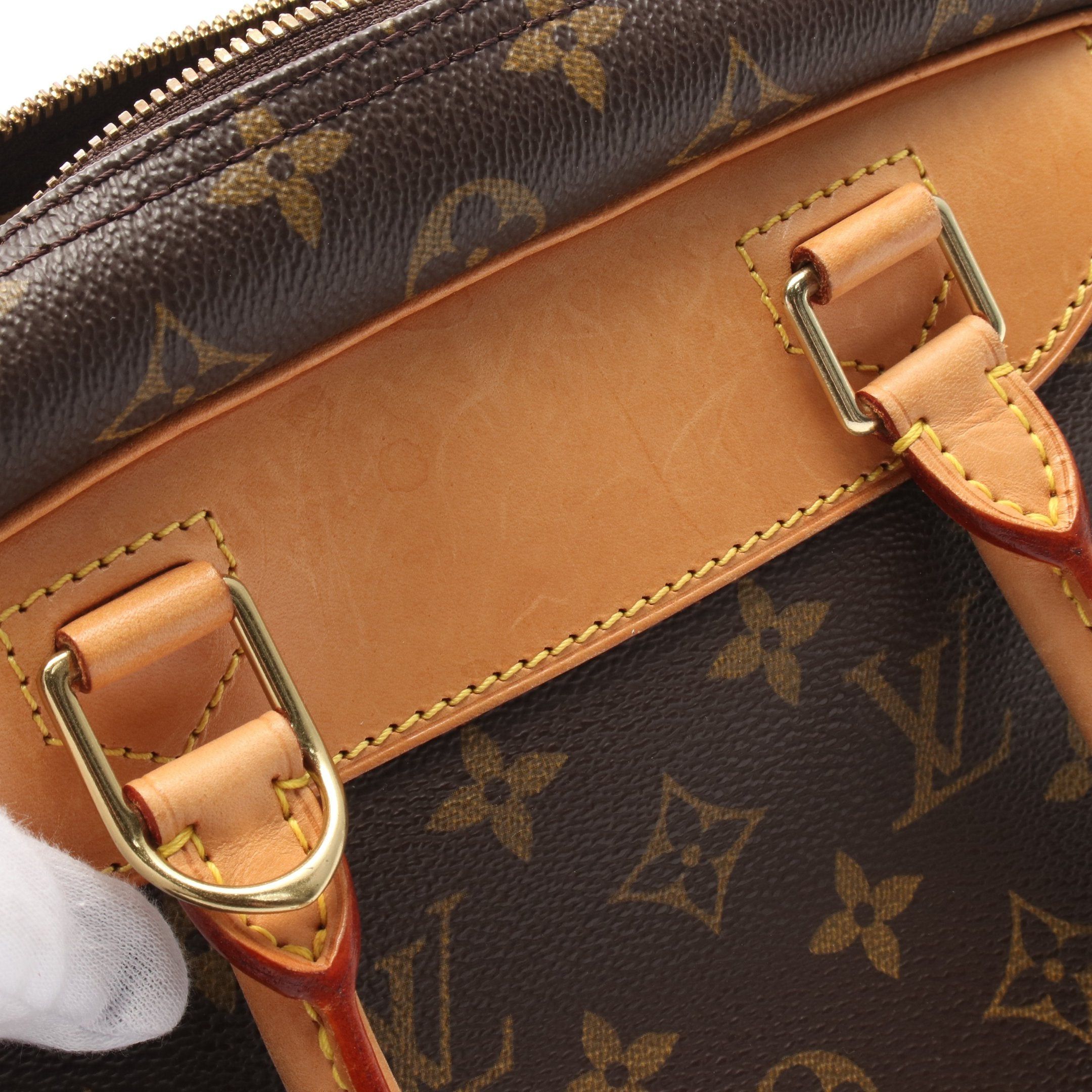 Louis Vuitton Louis Vuitton Deauville Bowling Vanity Monogram Handbag Leather Brown Size ONE SIZE - 9 Thumbnail