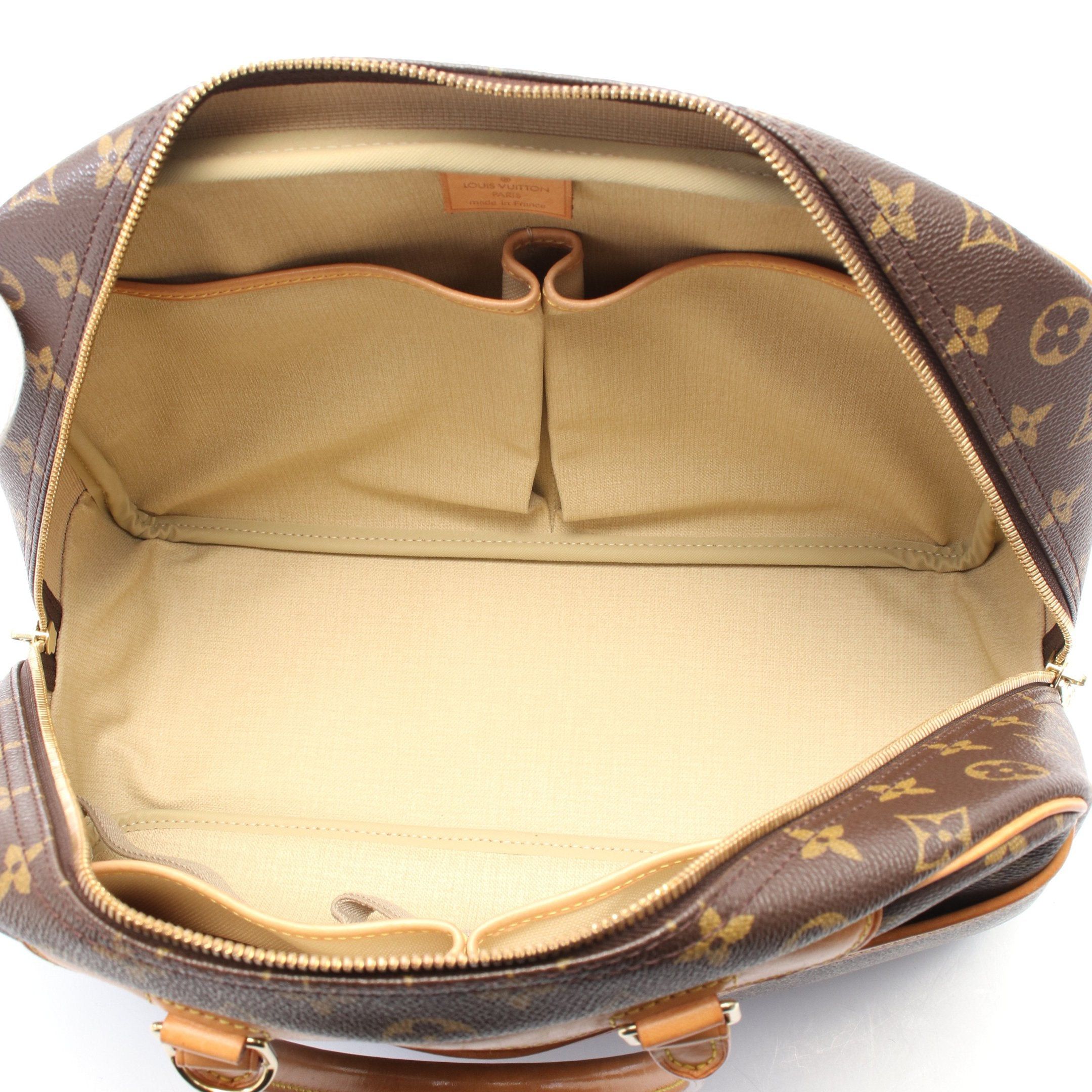 Louis Vuitton Louis Vuitton Deauville Bowling Vanity Monogram Handbag Leather Brown Size ONE SIZE - 3 Thumbnail