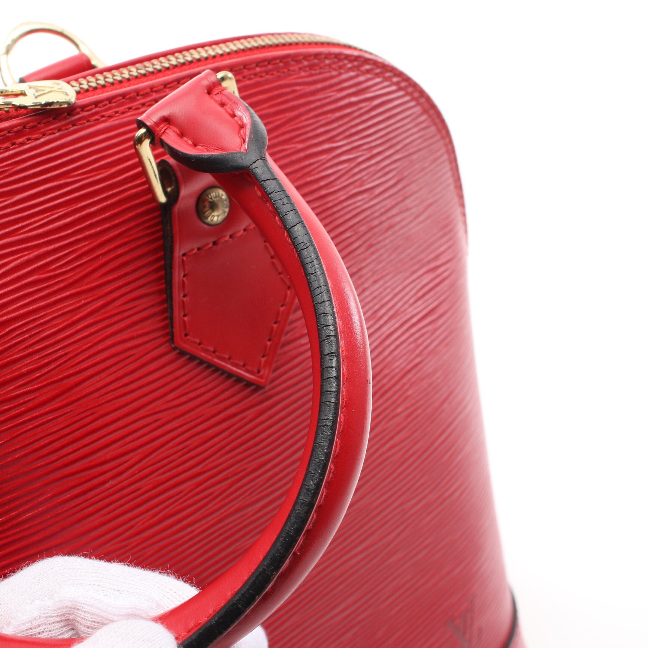 Louis Vuitton Alma Epi Castilian Red Handbag Leather