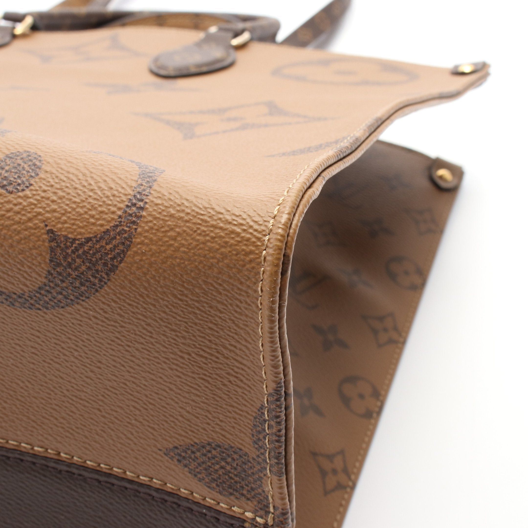 Louis Vuitton Louis Vuitton On-The-Go Gm Monogram Giant Reverse Shoulder Bag Tote Brown Beige Size ONE SIZE - 6 Thumbnail