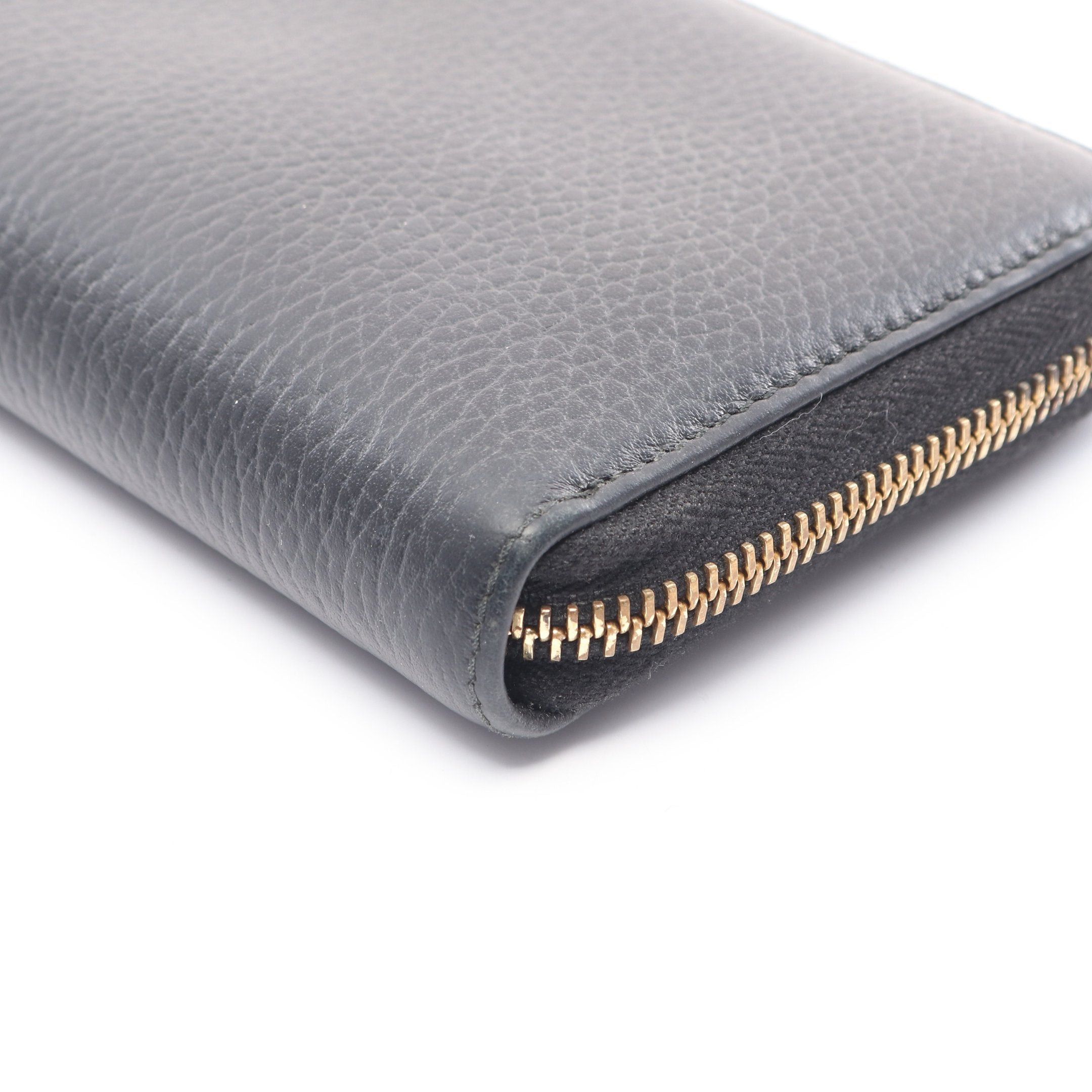 Gucci Gucci Petite Marmont Gg Round Zipper Long Wallet Leather Black Size ONE SIZE - 6 Thumbnail