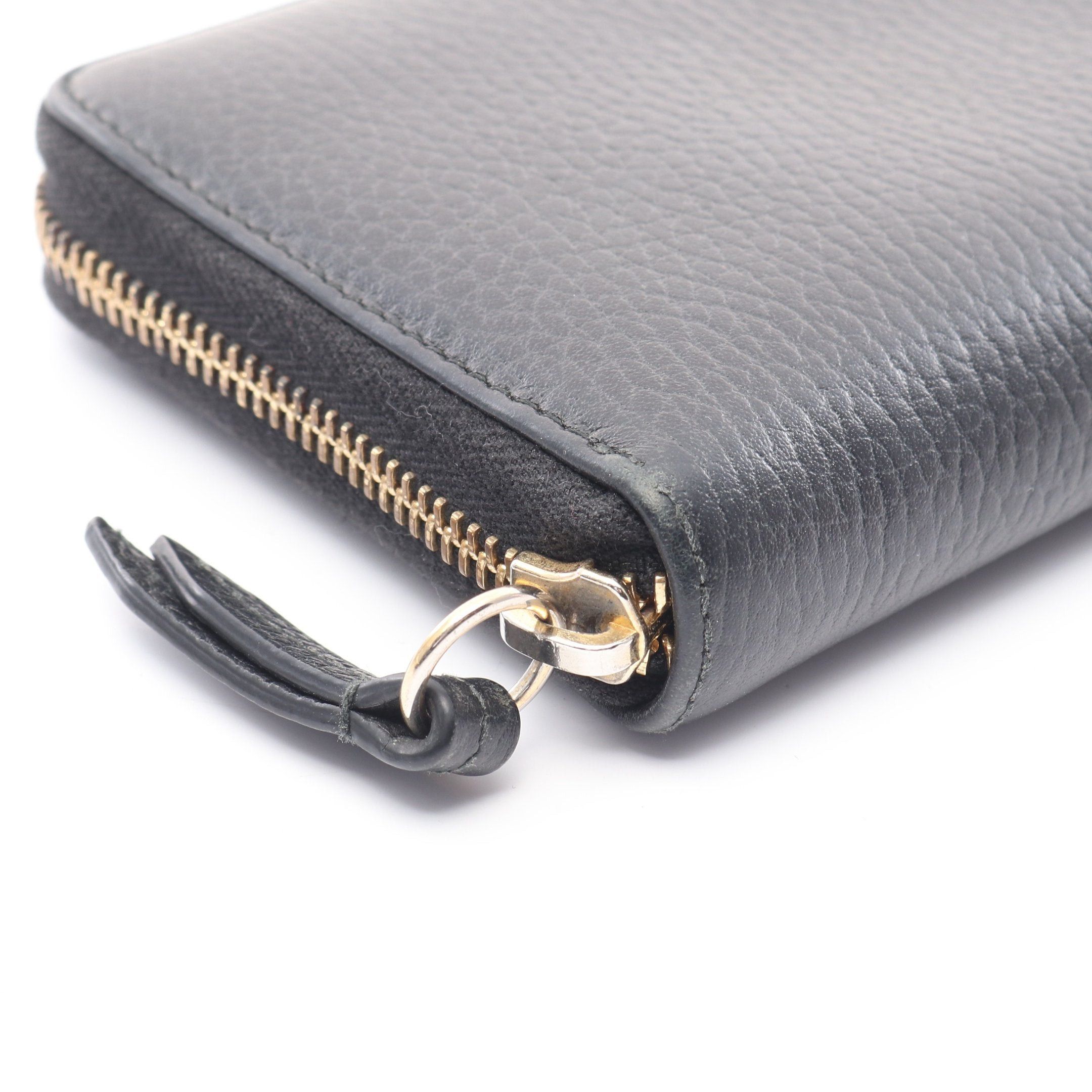 Gucci Gucci Petite Marmont Gg Round Zipper Long Wallet Leather Black Size ONE SIZE - 7 Thumbnail