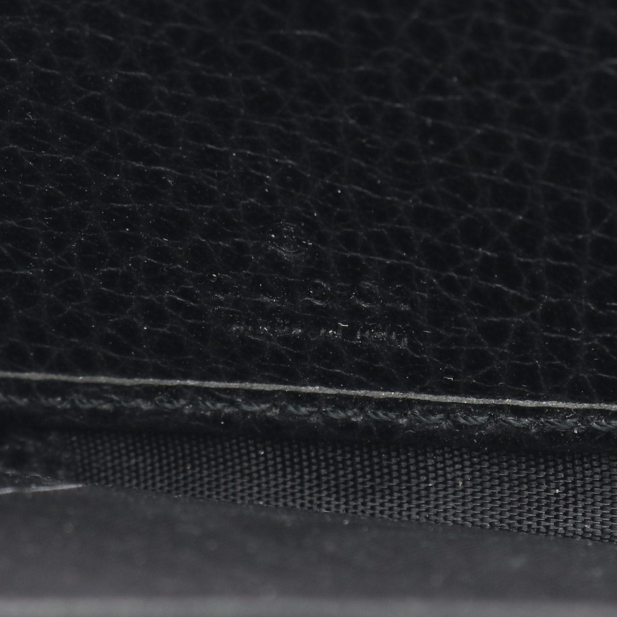 Gucci Gucci Petite Marmont Gg Round Zipper Long Wallet Leather Black Size ONE SIZE - 4 Thumbnail