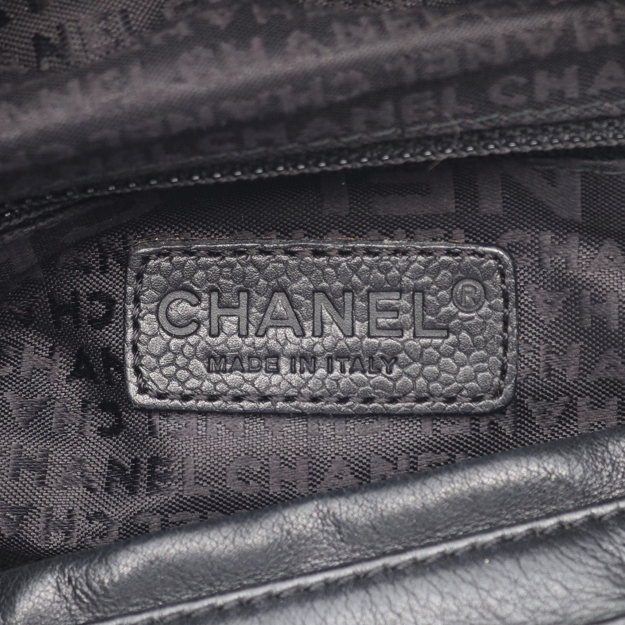 Chanel Chanel Handbag Embossed Logo Leather Tweed Black Pink Silver Hardware Size ONE SIZE - 4 Thumbnail