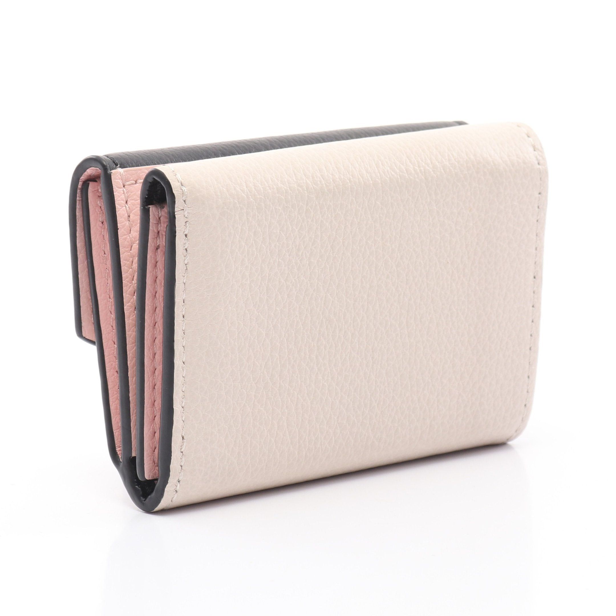 Louis Vuitton Louis Vuitton Portefeuil Lock Mini Noir Claim Rose Trifold Wallet Compact Leather Black Light Beige Pink Size ONE SIZE - 2 Thumbnail