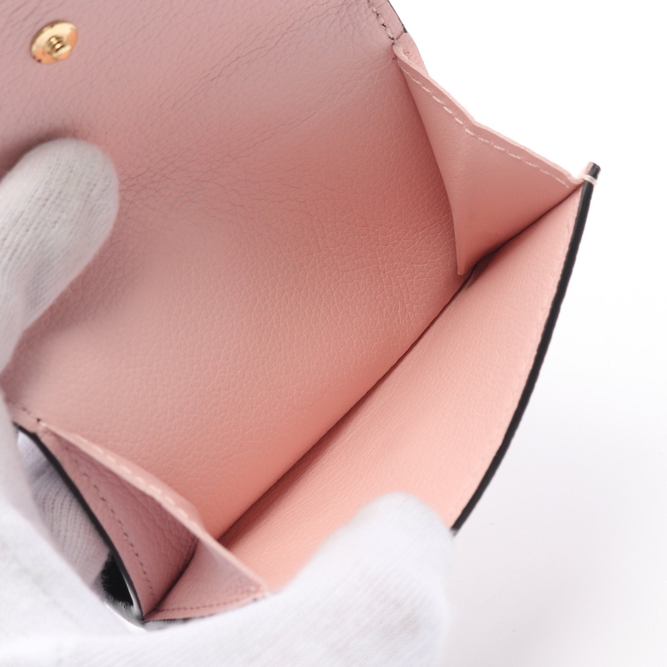 Louis Vuitton Louis Vuitton Portefeuil Lock Mini Noir Claim Rose Trifold Wallet Compact Leather Black Light Beige Pink Size ONE SIZE - 5 Thumbnail
