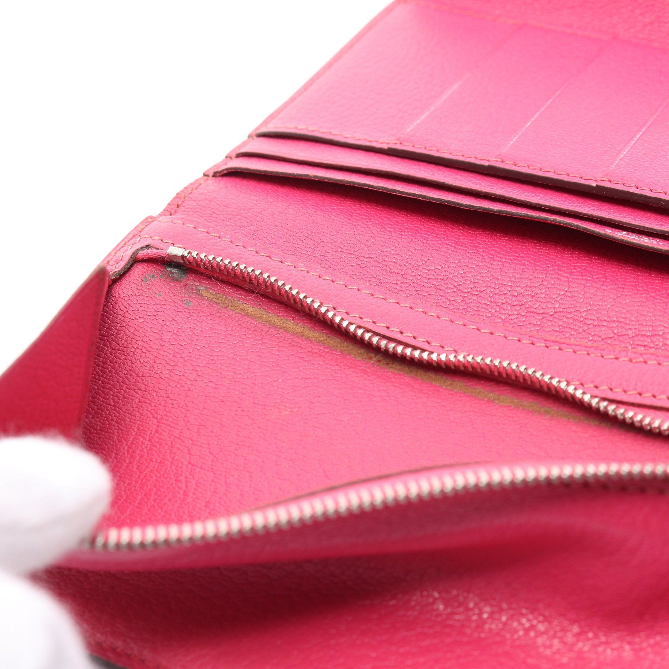 Hermes Hermes Beardupree Rose Shocking Trifold Long Wallet Chevre Pink Silver Hardware □J Carved Stamp Size ONE SIZE - 7 Thumbnail