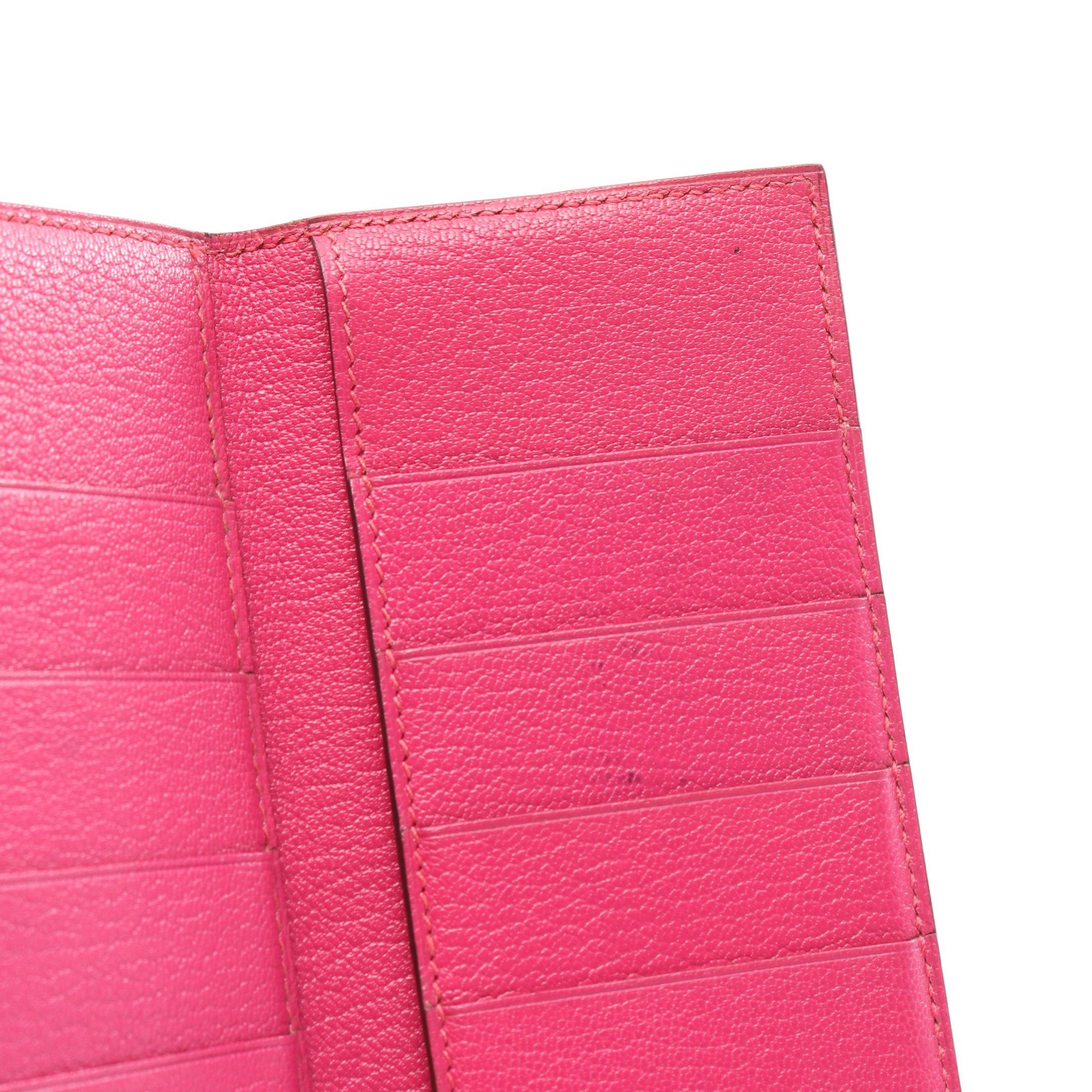 Hermes Hermes Beardupree Rose Shocking Trifold Long Wallet Chevre Pink Silver Hardware □J Carved Stamp Size ONE SIZE - 13 Thumbnail