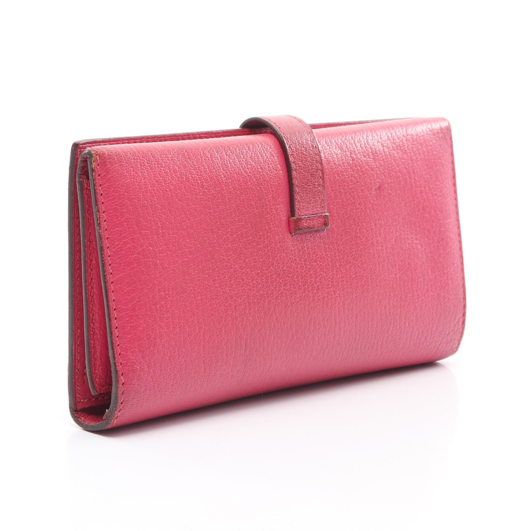 Hermes Hermes Beardupree Rose Shocking Trifold Long Wallet Chevre Pink Silver Hardware □J Carved Stamp Size ONE SIZE - 2 Thumbnail