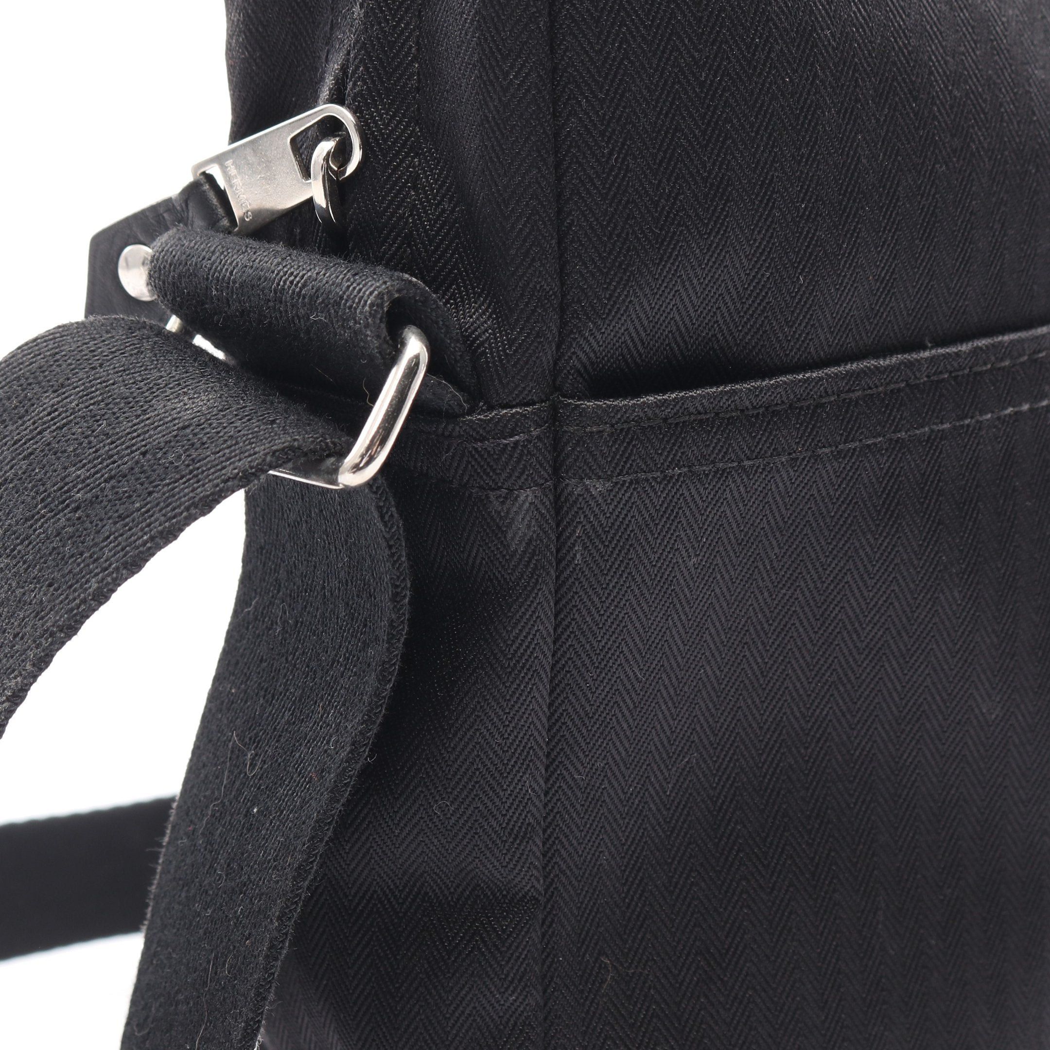 Hermes Hermes Acapulco Pochette Mm Shoulder Bag Toile Chevron Leather Black Silver Hardware Size ONE SIZE - 6 Thumbnail