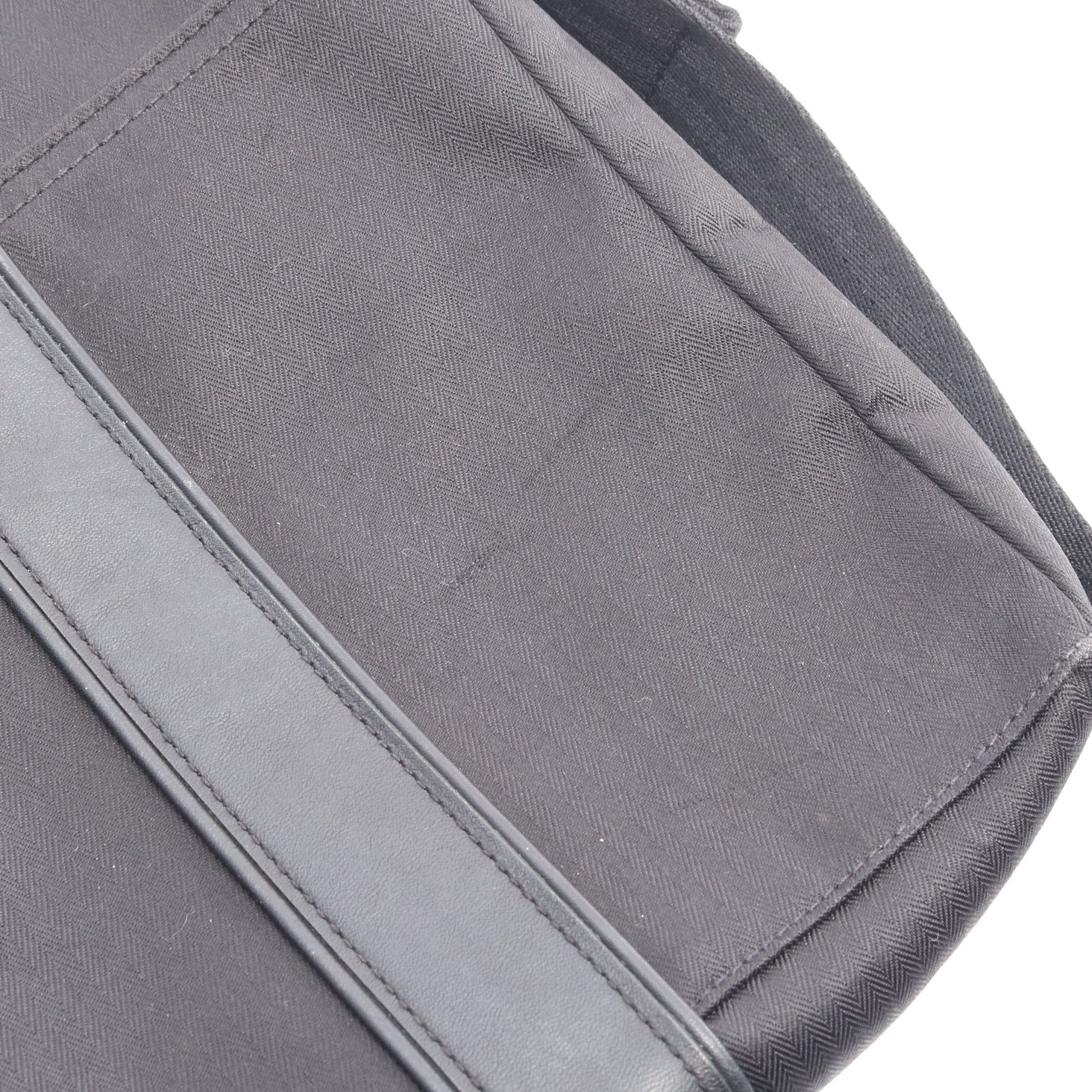 Hermes Hermes Acapulco Pochette Mm Shoulder Bag Toile Chevron Leather Black Silver Hardware Size ONE SIZE - 7 Thumbnail