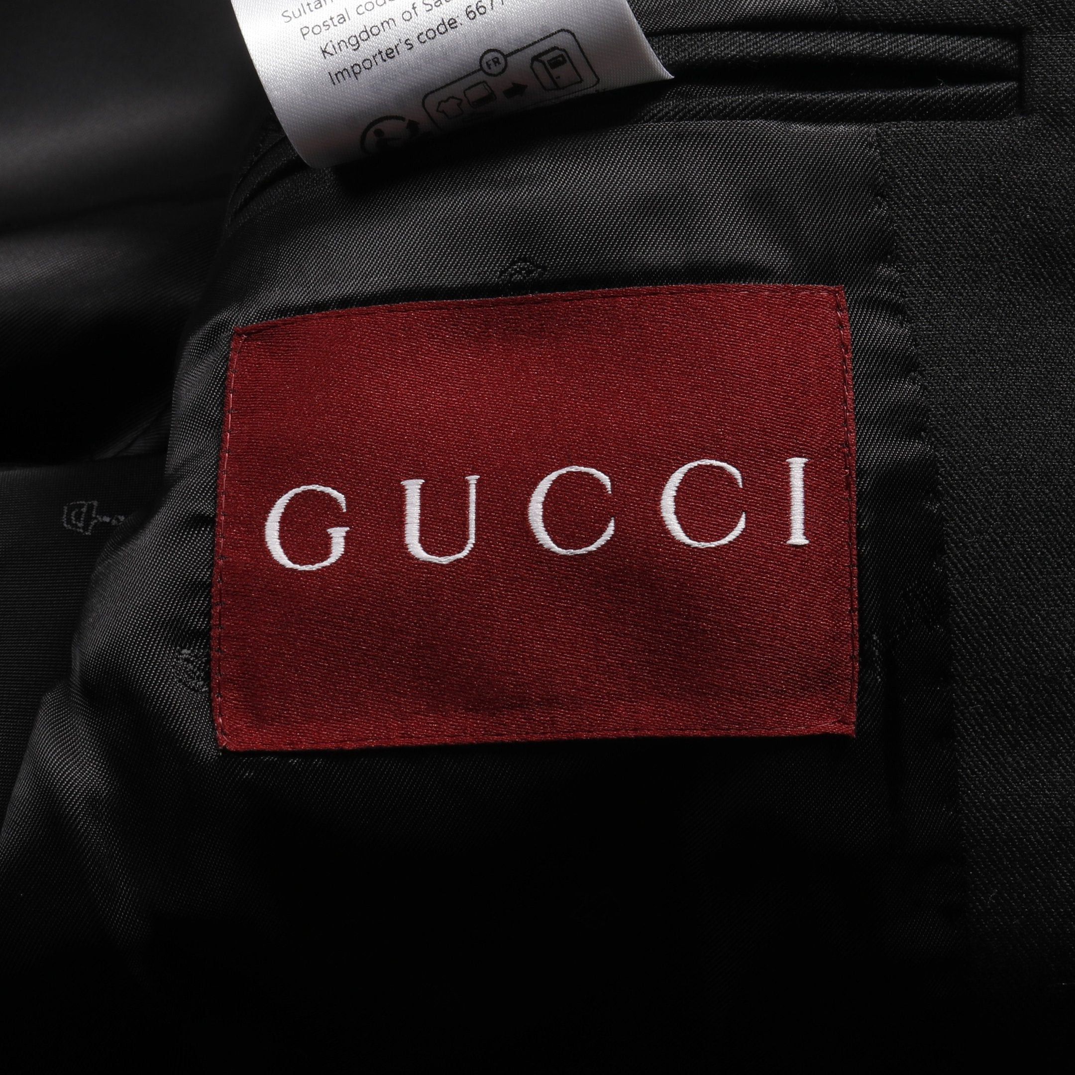 Gucci Gucci Double Breasted Tailored Jacket Wool Silk Black Size ONE SIZE - 3 Thumbnail