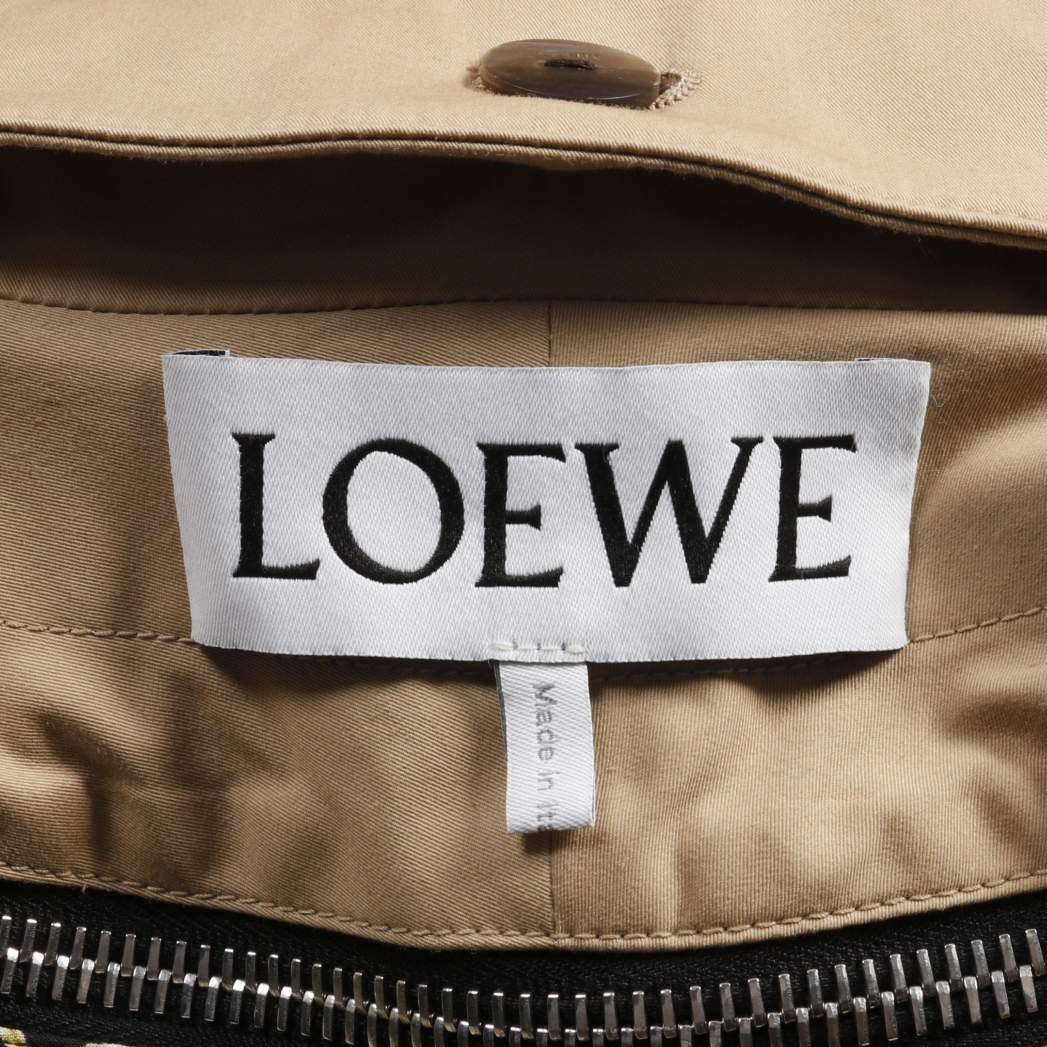 Loewe Loewe Convertible Collar Coat Cotton Silk Beige Size ONE SIZE - 3 Thumbnail