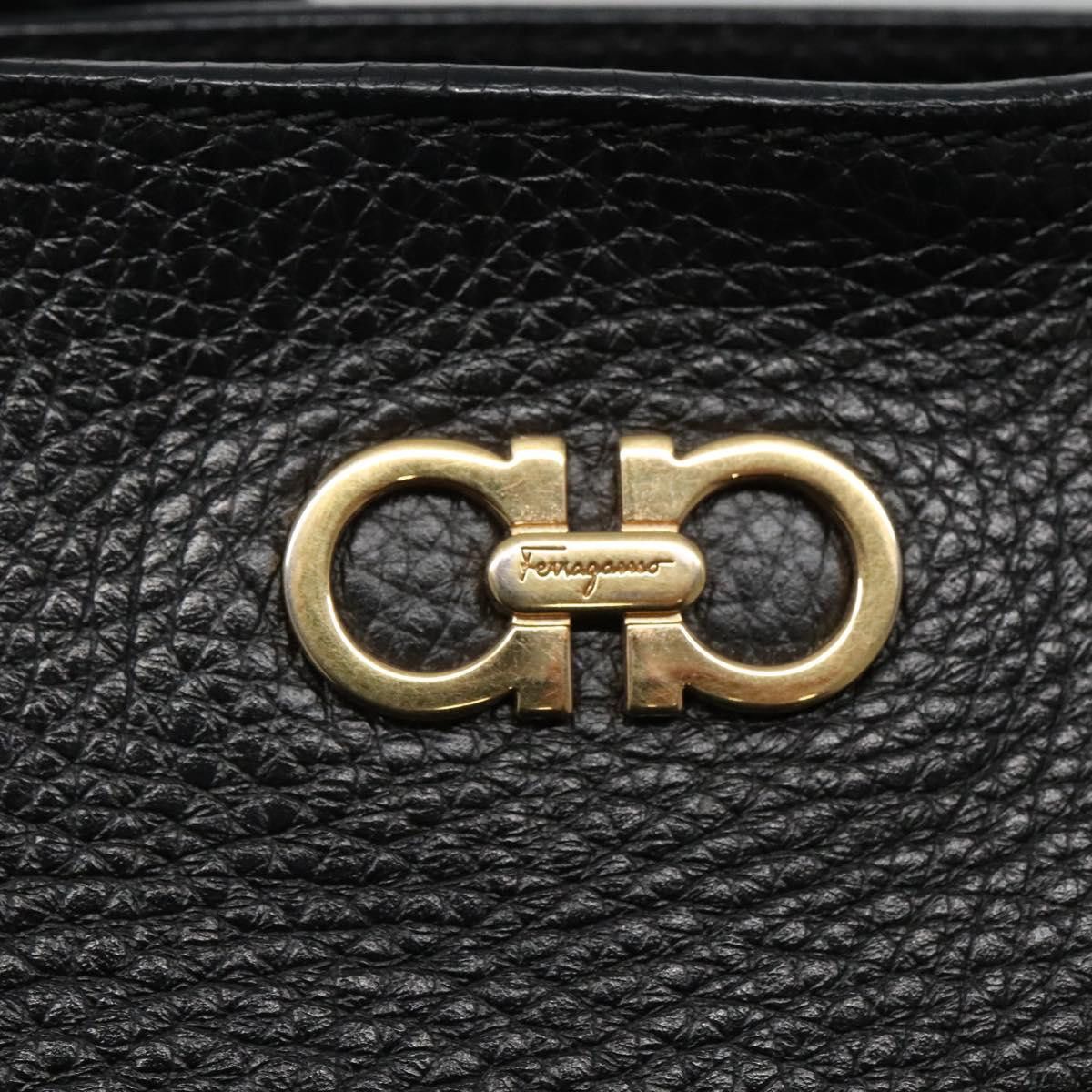 Salvatore Ferragamo Gancini Black Leather Handbag (Pre-Owned) Size ONE SIZE - 13 Thumbnail