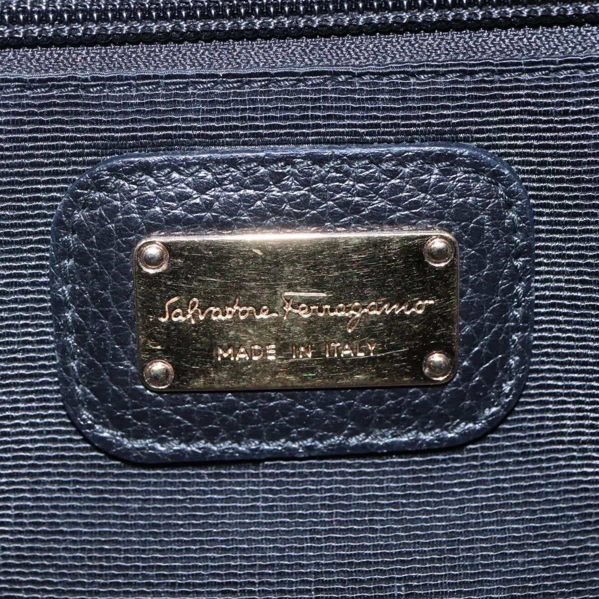 Salvatore Ferragamo Gancini Black Leather Handbag (Pre-Owned) Size ONE SIZE - 15 Thumbnail