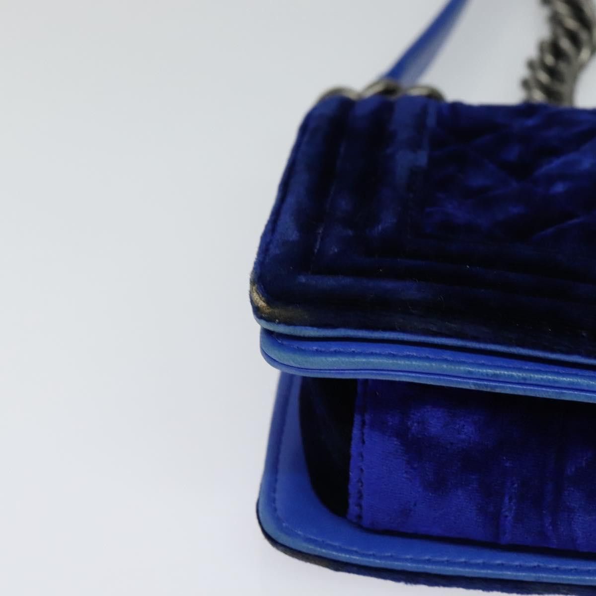 Chanel Boy Blue Velvet Shoulder Bag (Pre-Owned) Size ONE SIZE - 10 Thumbnail