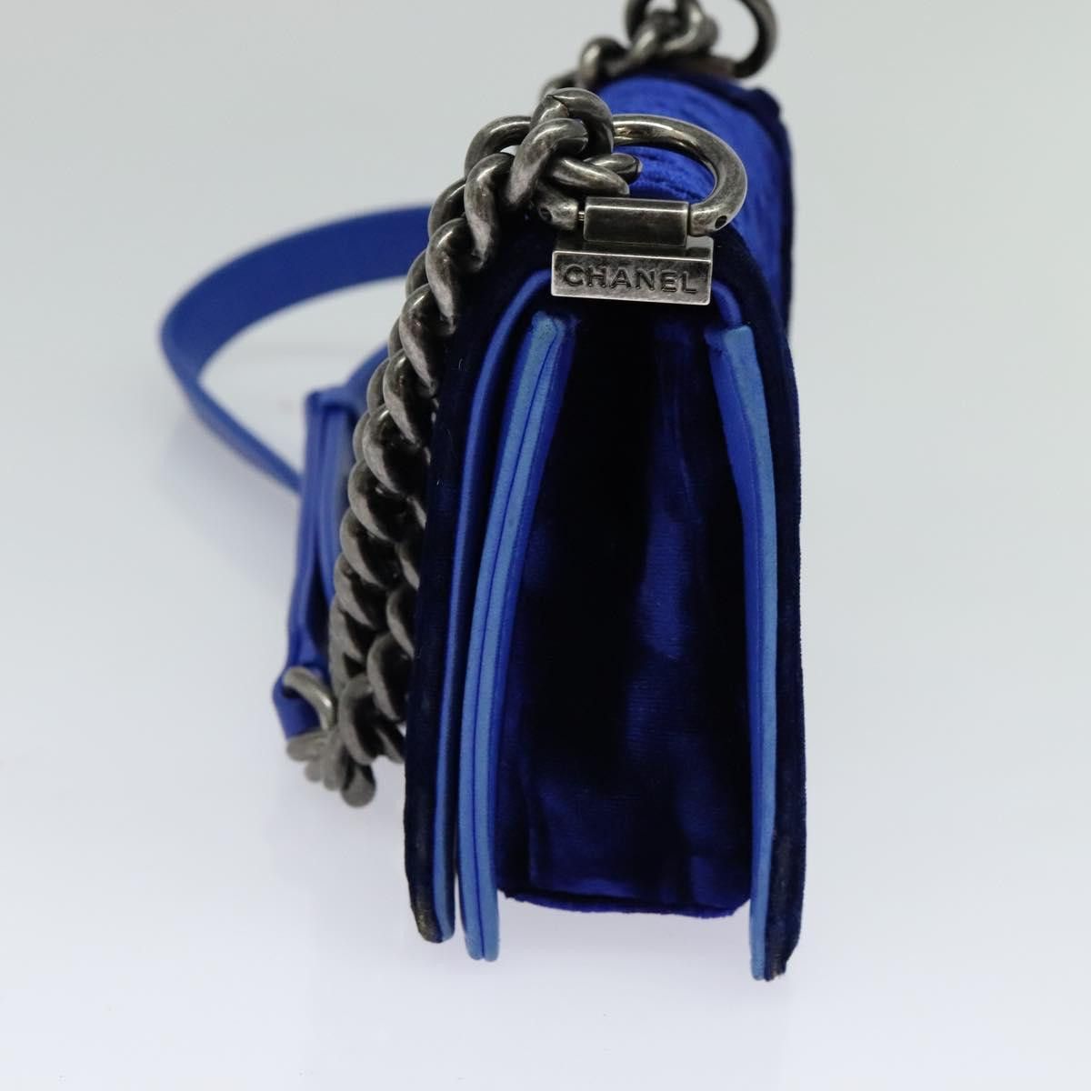 Chanel Boy Blue Velvet Shoulder Bag (Pre-Owned) Size ONE SIZE - 4 Thumbnail