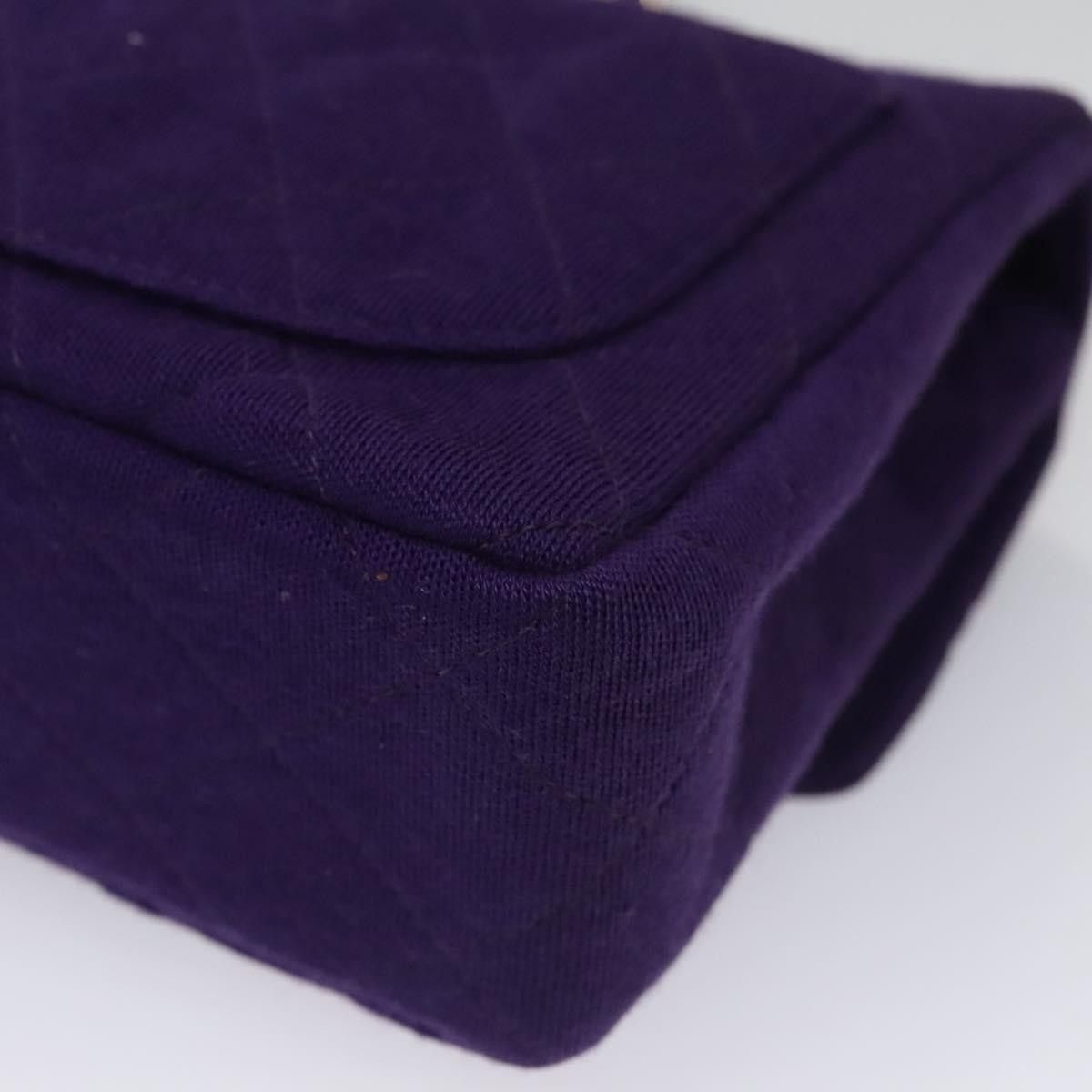 Chanel Timeless/Classique Purple Cotton Shoulder Bag (Pre-Owned) Size ONE SIZE - 12 Thumbnail