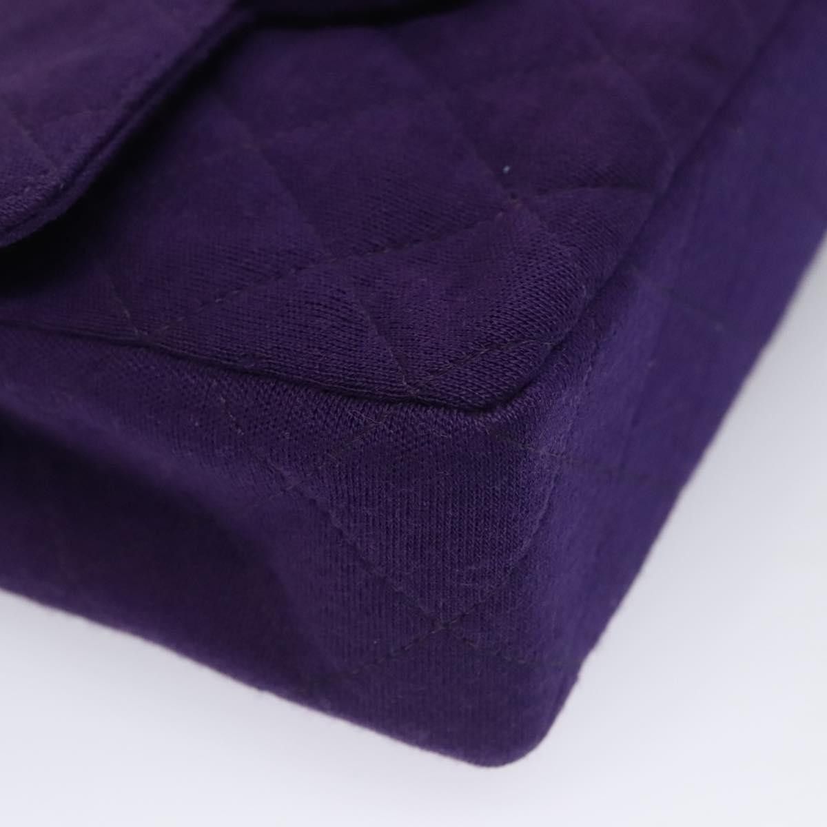 Chanel Timeless/Classique Purple Cotton Shoulder Bag (Pre-Owned) Size ONE SIZE - 9 Thumbnail