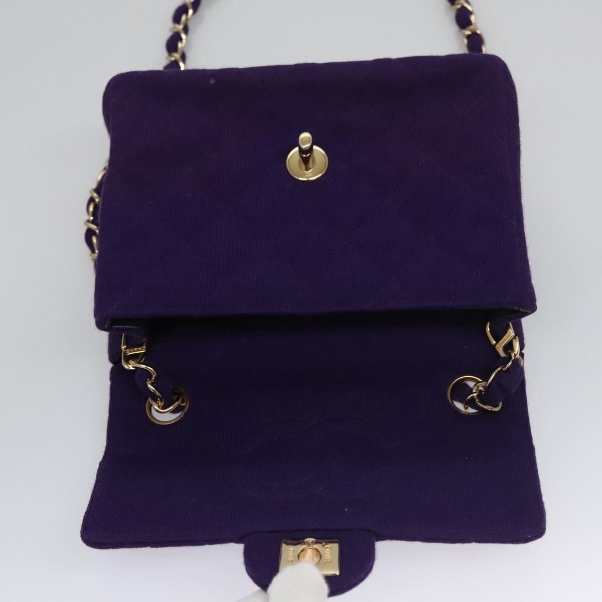 Chanel Timeless/Classique Purple Cotton Shoulder Bag (Pre-Owned) Size ONE SIZE - 15 Thumbnail