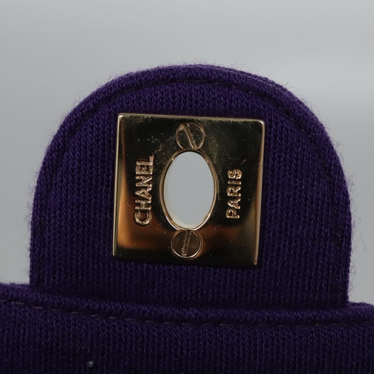Chanel Timeless/Classique Purple Cotton Shoulder Bag (Pre-Owned) Size ONE SIZE - 18 Thumbnail