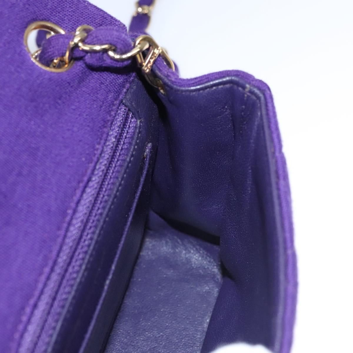Chanel Timeless/Classique Purple Cotton Shoulder Bag (Pre-Owned) Size ONE SIZE - 19 Thumbnail
