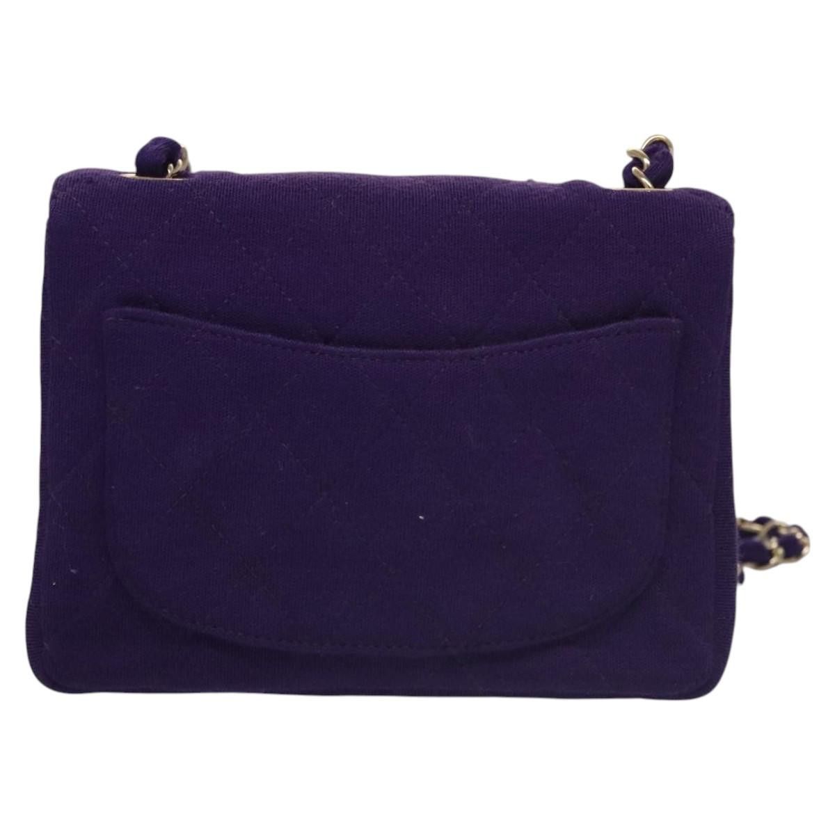 Chanel Timeless/Classique Purple Cotton Shoulder Bag (Pre-Owned) Size ONE SIZE - 2 Thumbnail