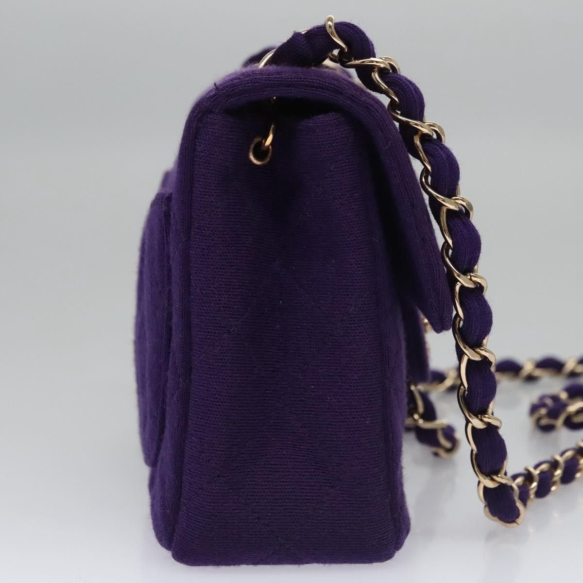 Chanel Timeless/Classique Purple Cotton Shoulder Bag (Pre-Owned) Size ONE SIZE - 5 Thumbnail
