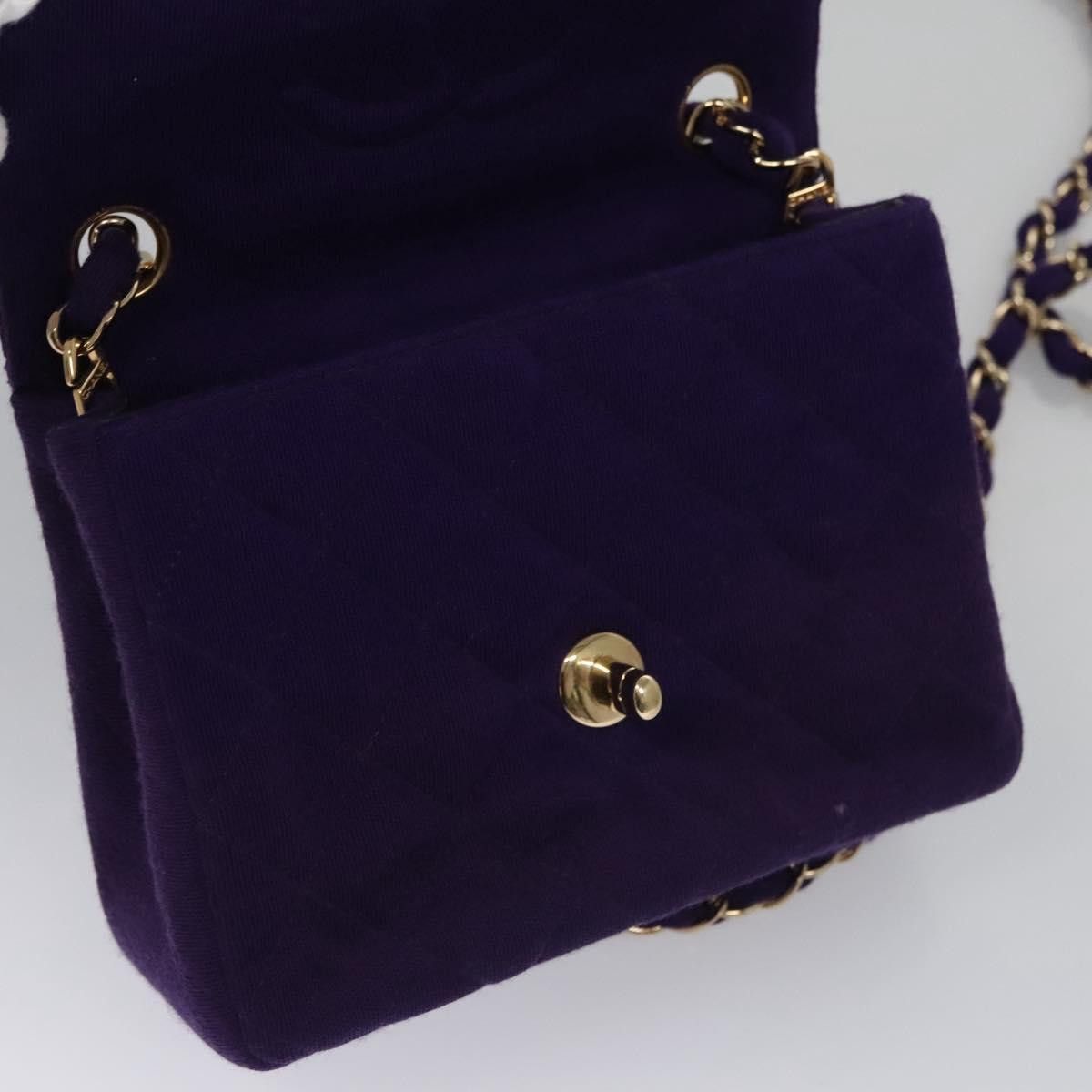 Chanel Timeless/Classique Purple Cotton Shoulder Bag (Pre-Owned) Size ONE SIZE - 17 Thumbnail