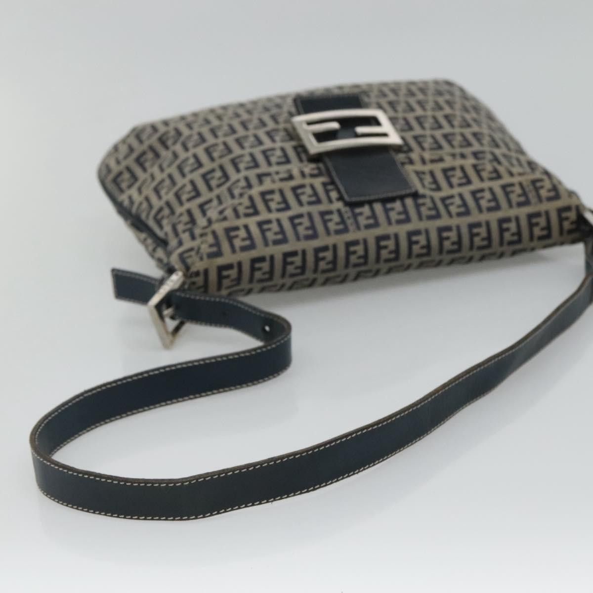 Fendi Mamma Baguette Navy Canvas Shoulder Bag (Pre-Owned) Size ONE SIZE - 10 Thumbnail
