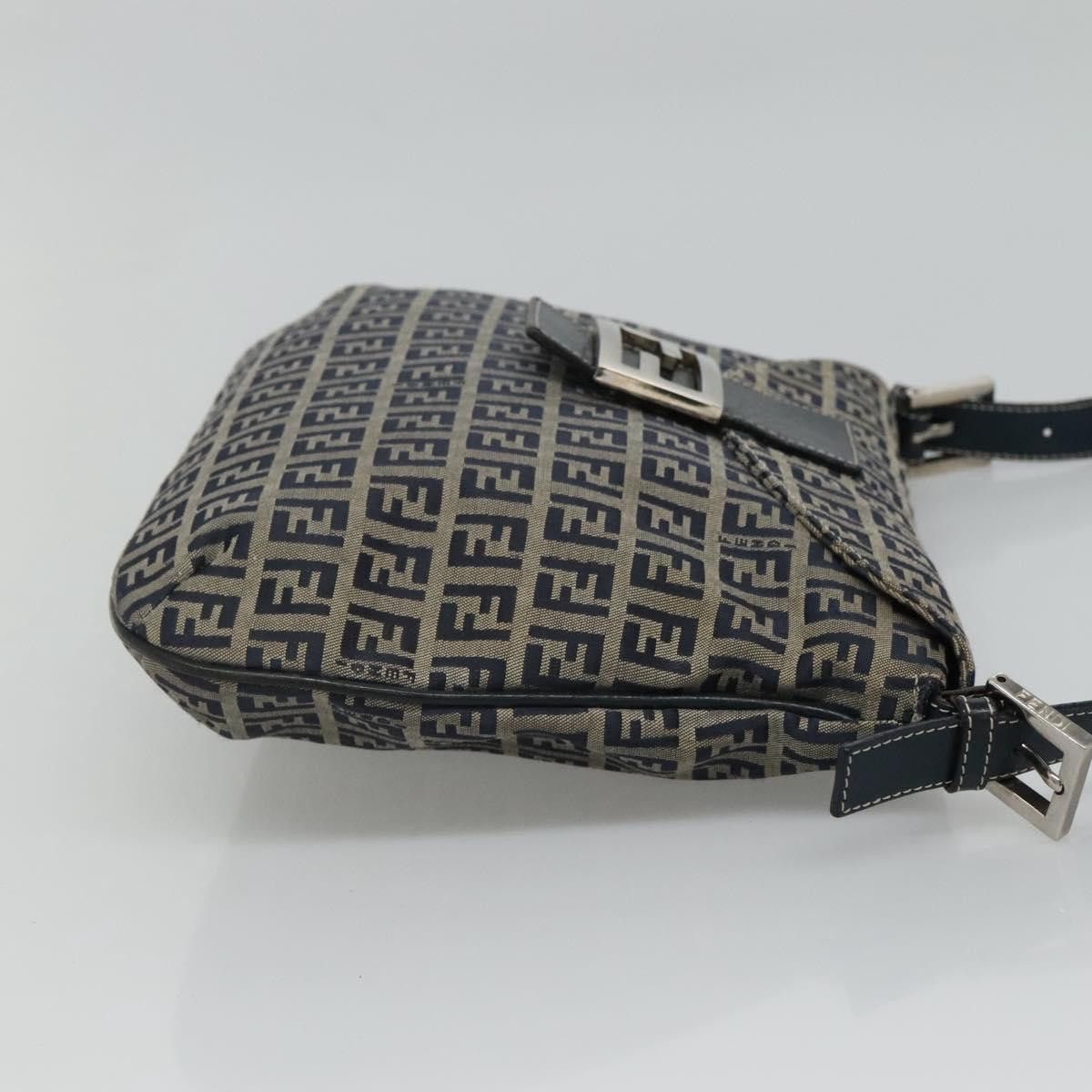 Fendi Mamma Baguette Navy Canvas Shoulder Bag (Pre-Owned) Size ONE SIZE - 3 Thumbnail