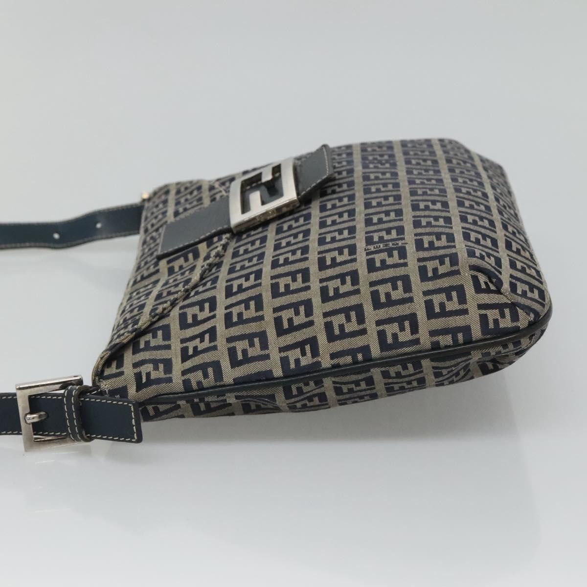 Fendi Mamma Baguette Navy Canvas Shoulder Bag (Pre-Owned) Size ONE SIZE - 4 Thumbnail