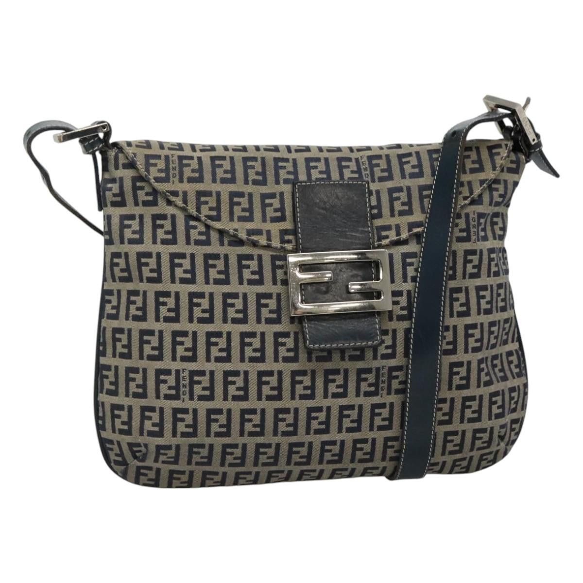 Fendi Mamma Baguette Navy Canvas Shoulder Bag (Pre-Owned) Size ONE SIZE - 18 Thumbnail
