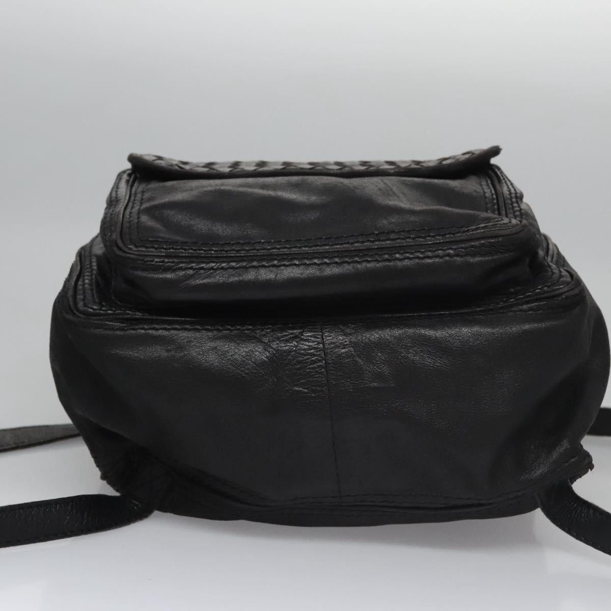 Bottega Veneta Intrecciato Black Leather Backpack Bag (Pre-Owned) Size ONE SIZE - 10 Thumbnail