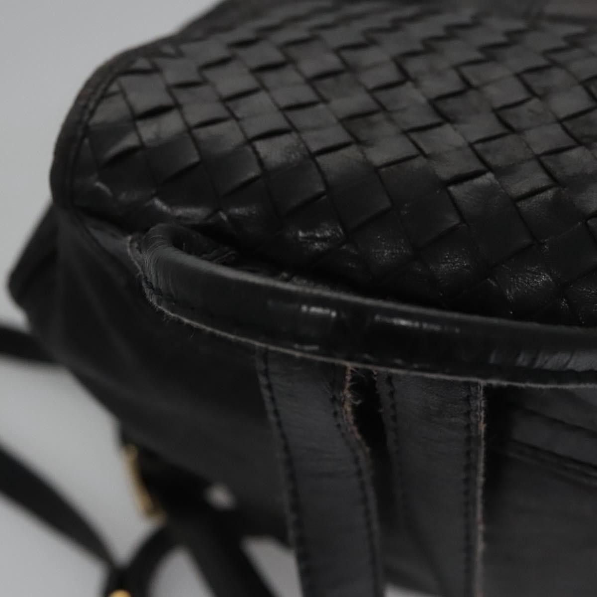 Bottega Veneta Intrecciato Black Leather Backpack Bag (Pre-Owned) Size ONE SIZE - 6 Thumbnail