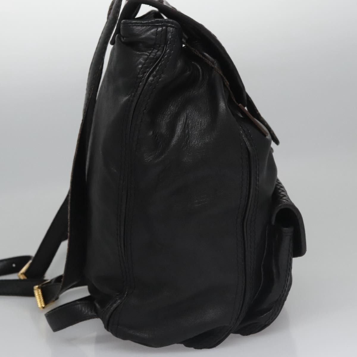 Bottega Veneta Intrecciato Black Leather Backpack Bag (Pre-Owned) Size ONE SIZE - 4 Thumbnail