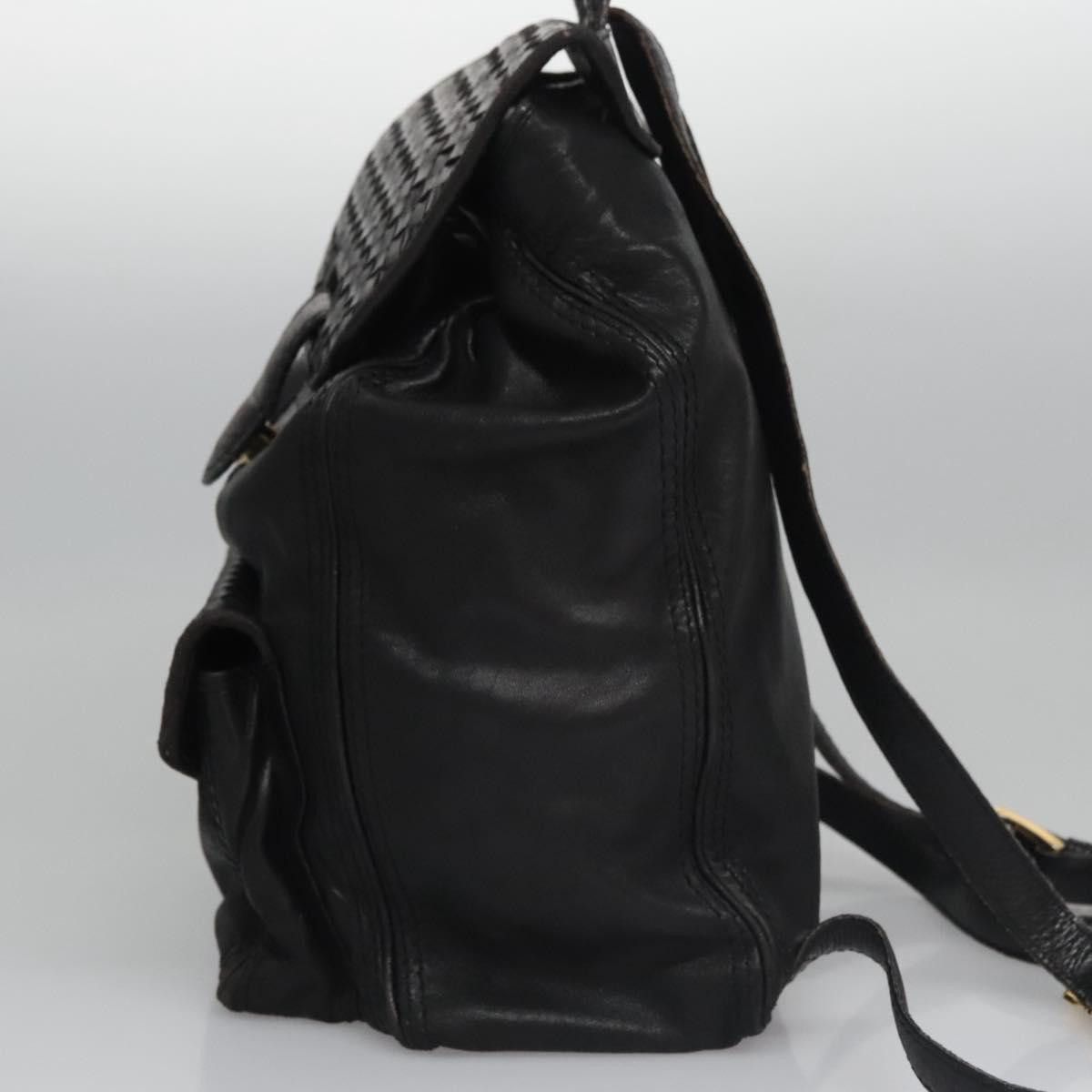 Bottega Veneta Intrecciato Black Leather Backpack Bag (Pre-Owned) Size ONE SIZE - 3 Thumbnail